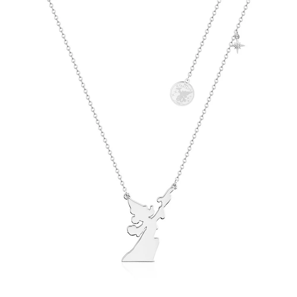 Disney Fantasia White Gold Plated Mickey Pendant