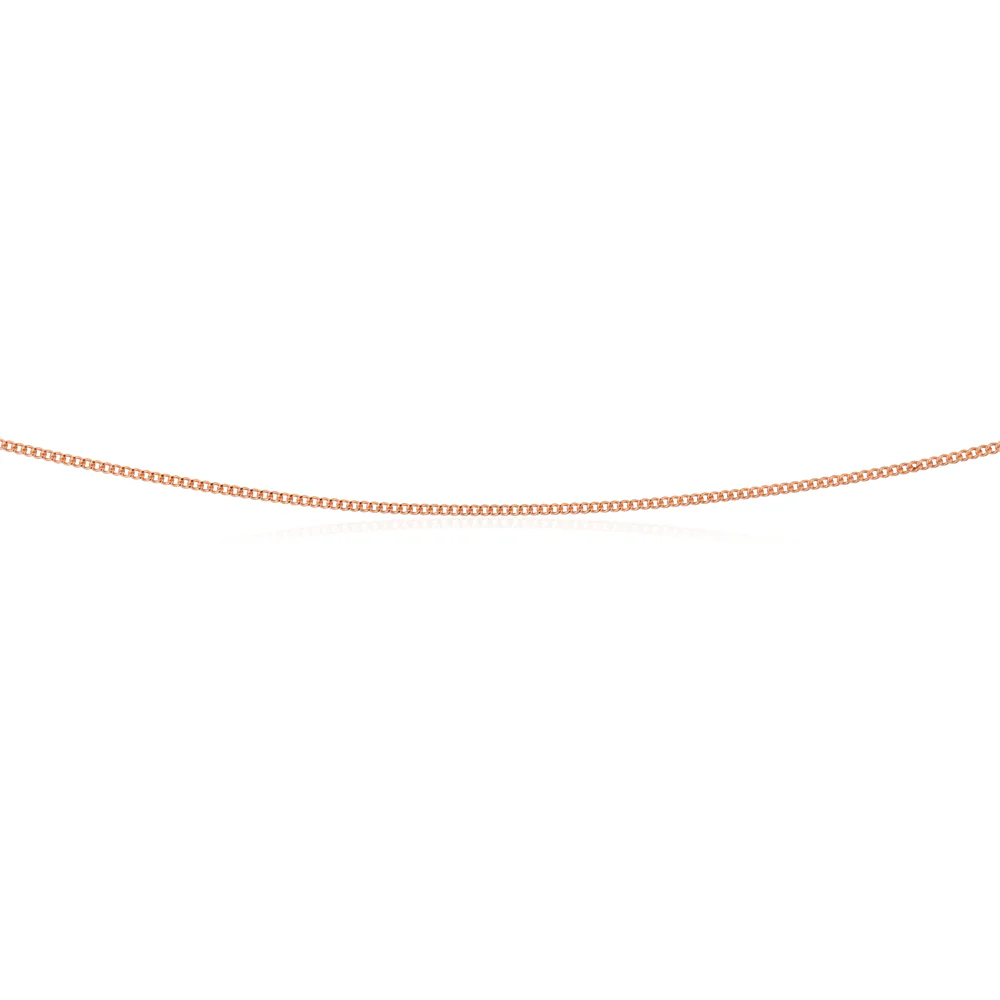 Sterling Silver & Rose Gold Plated Curb Link Chain 45cm