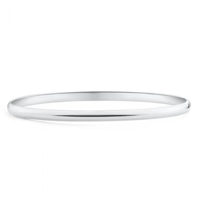 Solid Sterling Silver Plain Golf Bangle