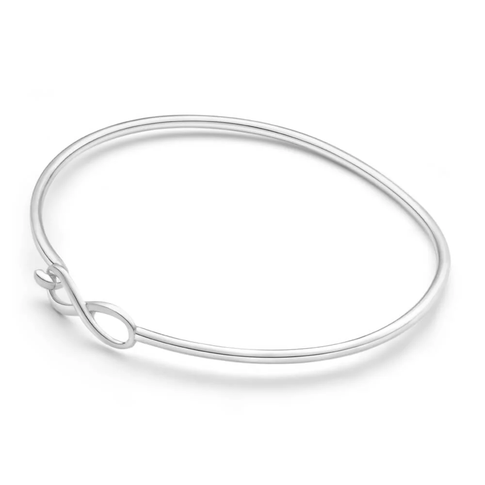Sterling Silver Infinity Bangle 60mm