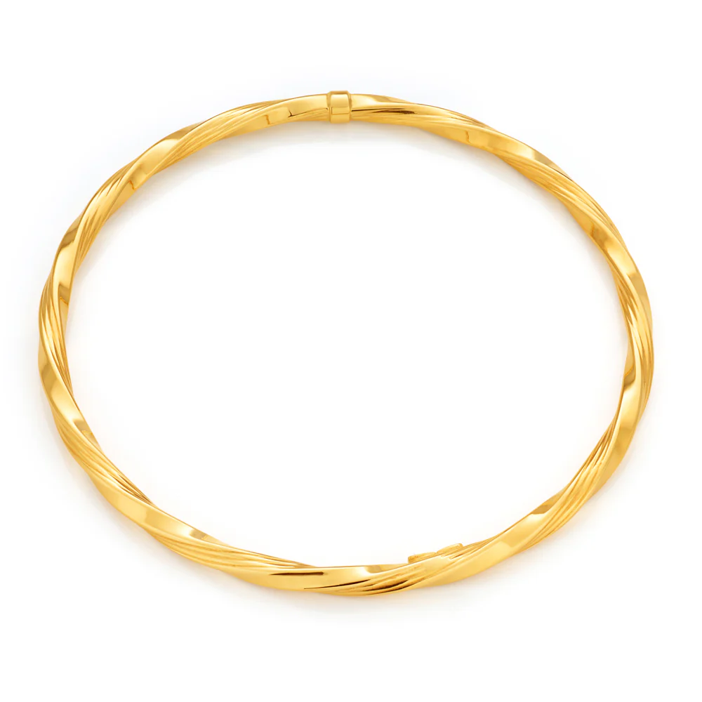 9ct Yellow Gold Silverfilled Twist Bangle