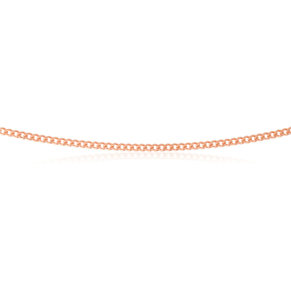 Sterling Silver Rose Plated 60 Gauge 50cm Curb Chain