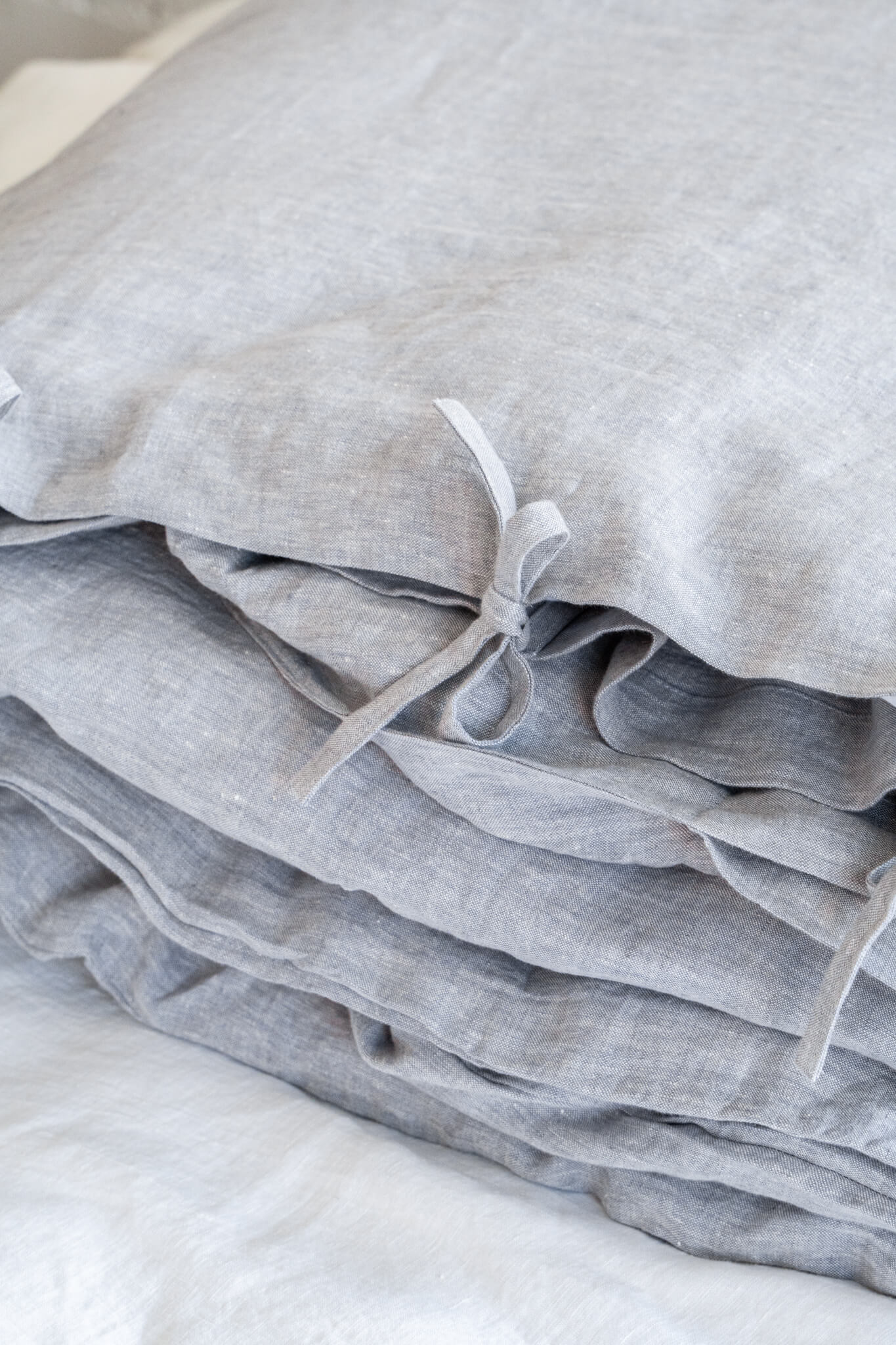 Bettbezug aus Leinen in der Farbe Melange Grey