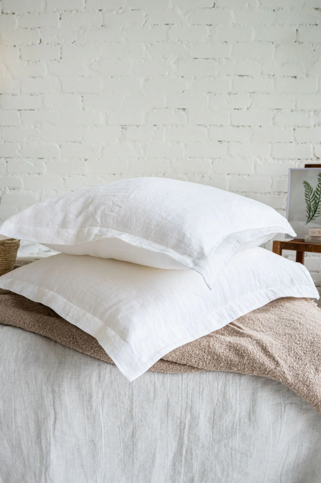 Leinen-Kissenbezüge im Oxford-Stil in verschiedenen Farben (2er-Set)