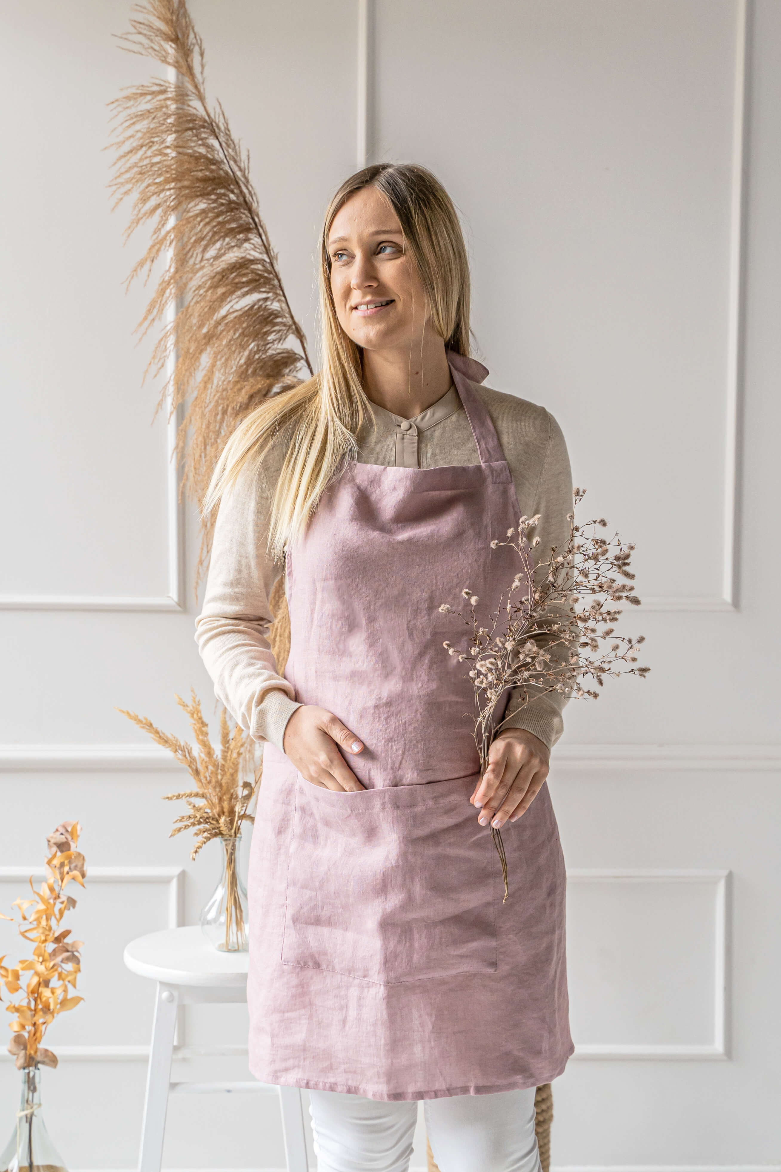 Klassische Vollleinenschürze in verschiedenen Farben