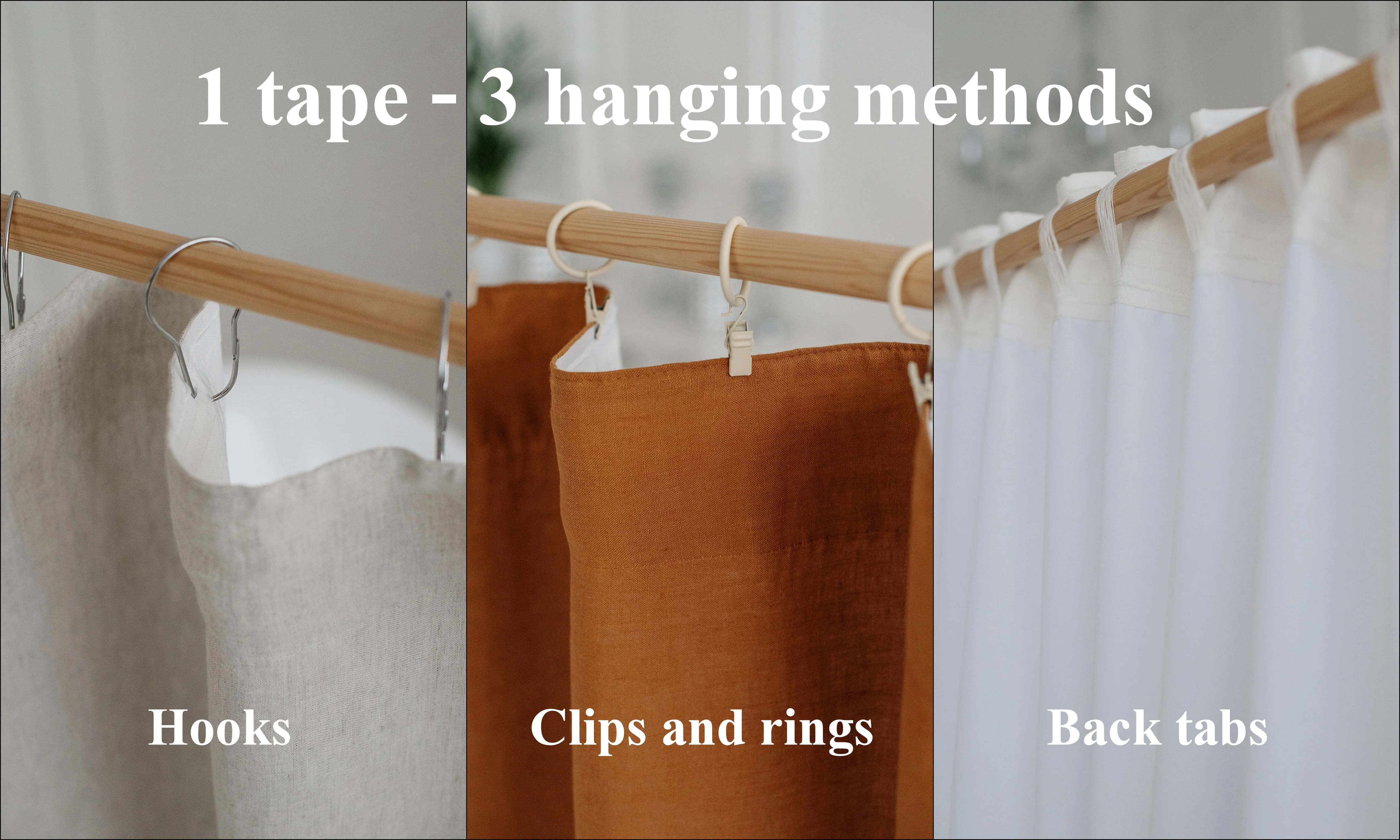 Duschvorhang aus Leinen. Sonderanfertigung für Rosa