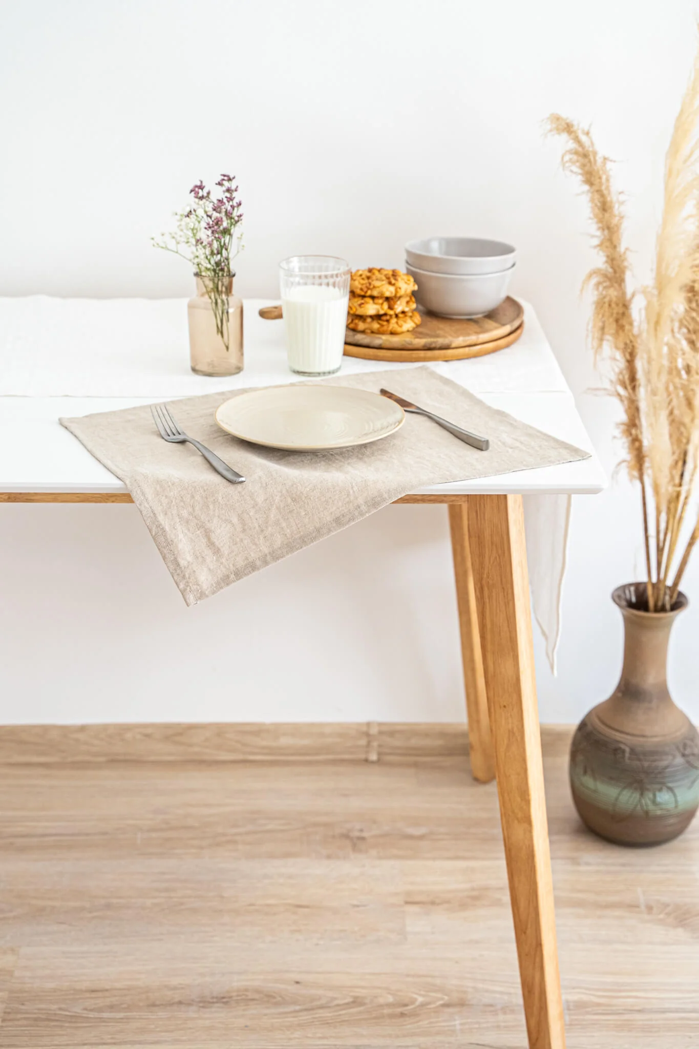 Tischsets aus Leinen in Naturfarbe