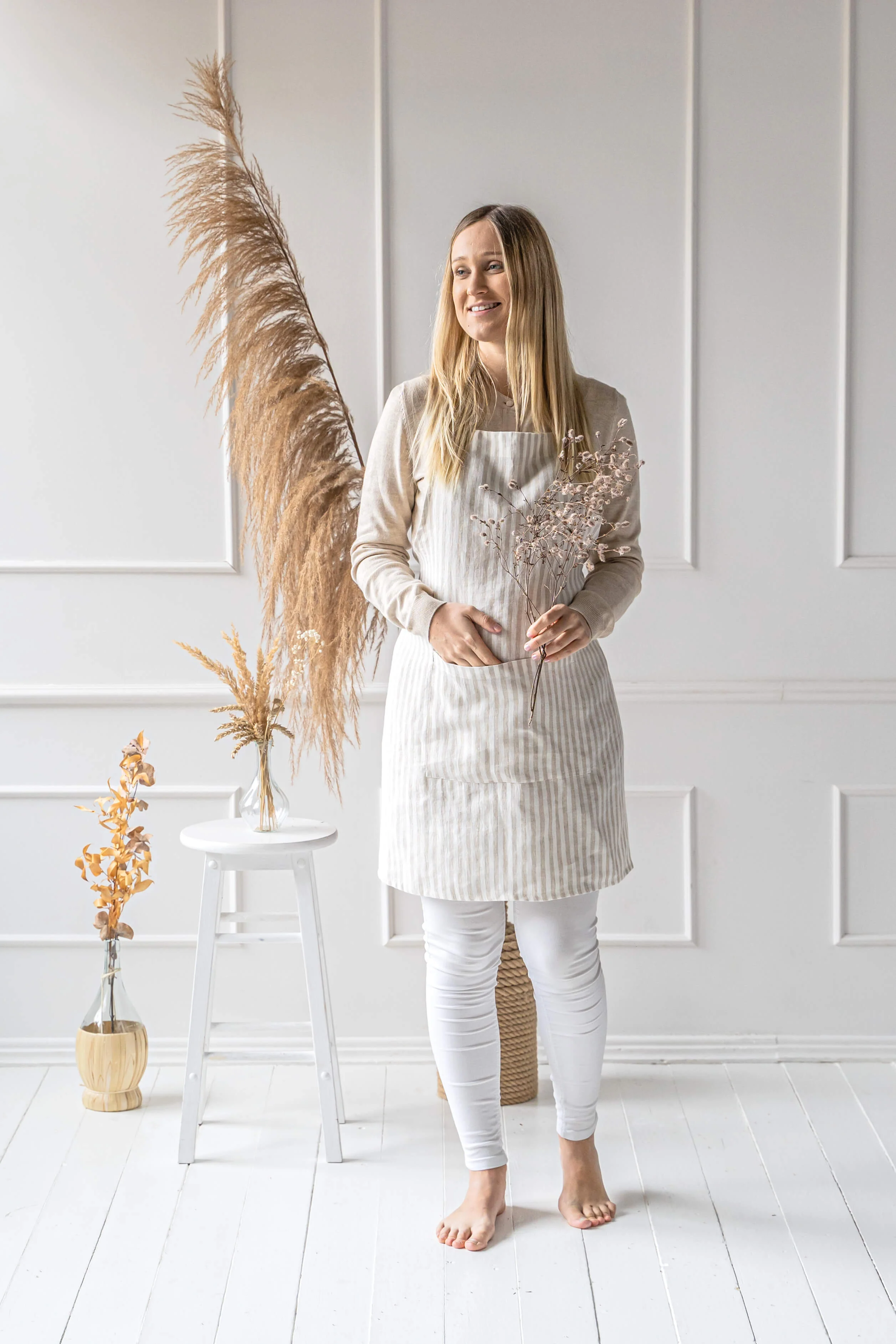 Unisex klassische Leinenschürze in verschiedenen Farben