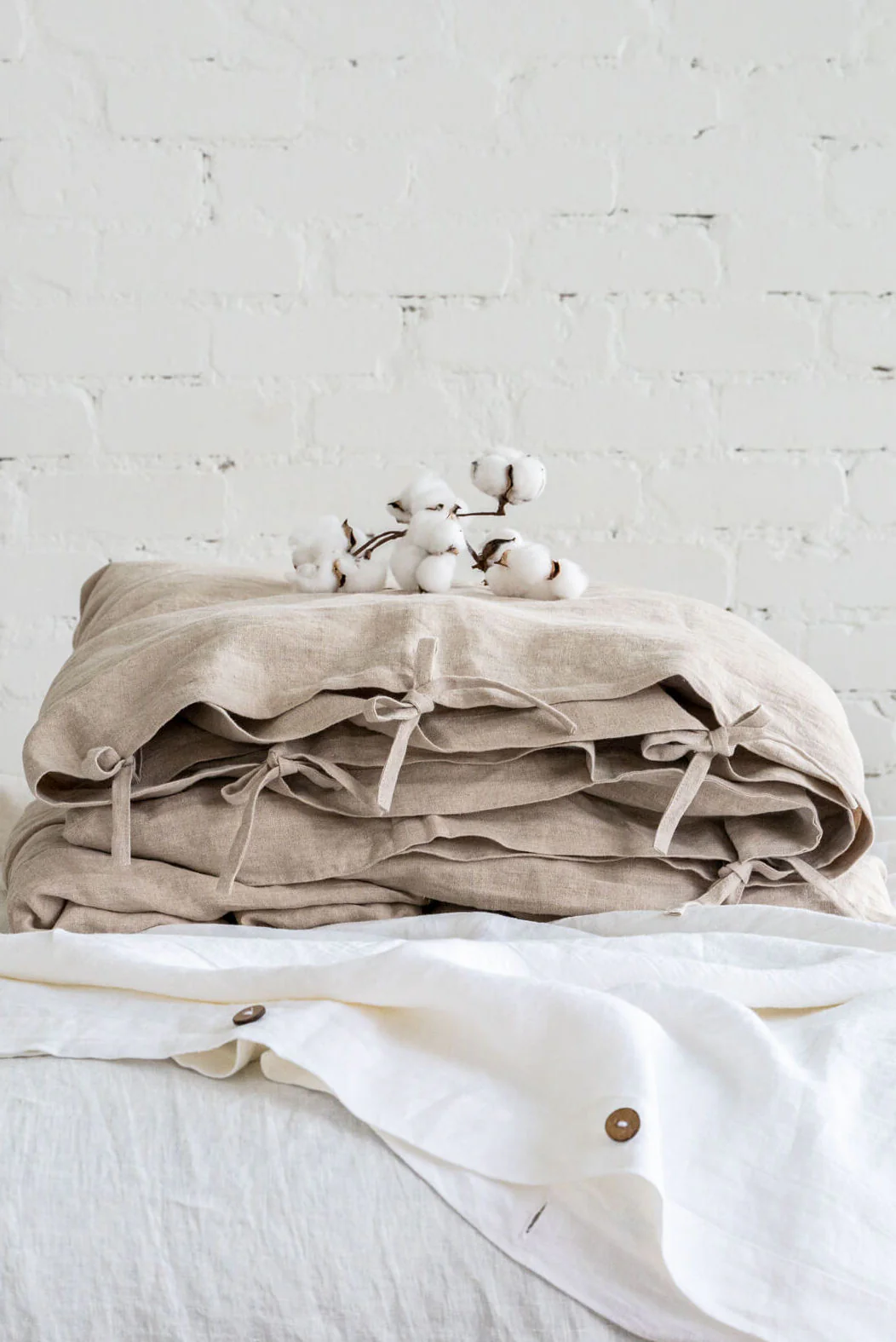 Leinen-Bettbezug in Naturfarbe
