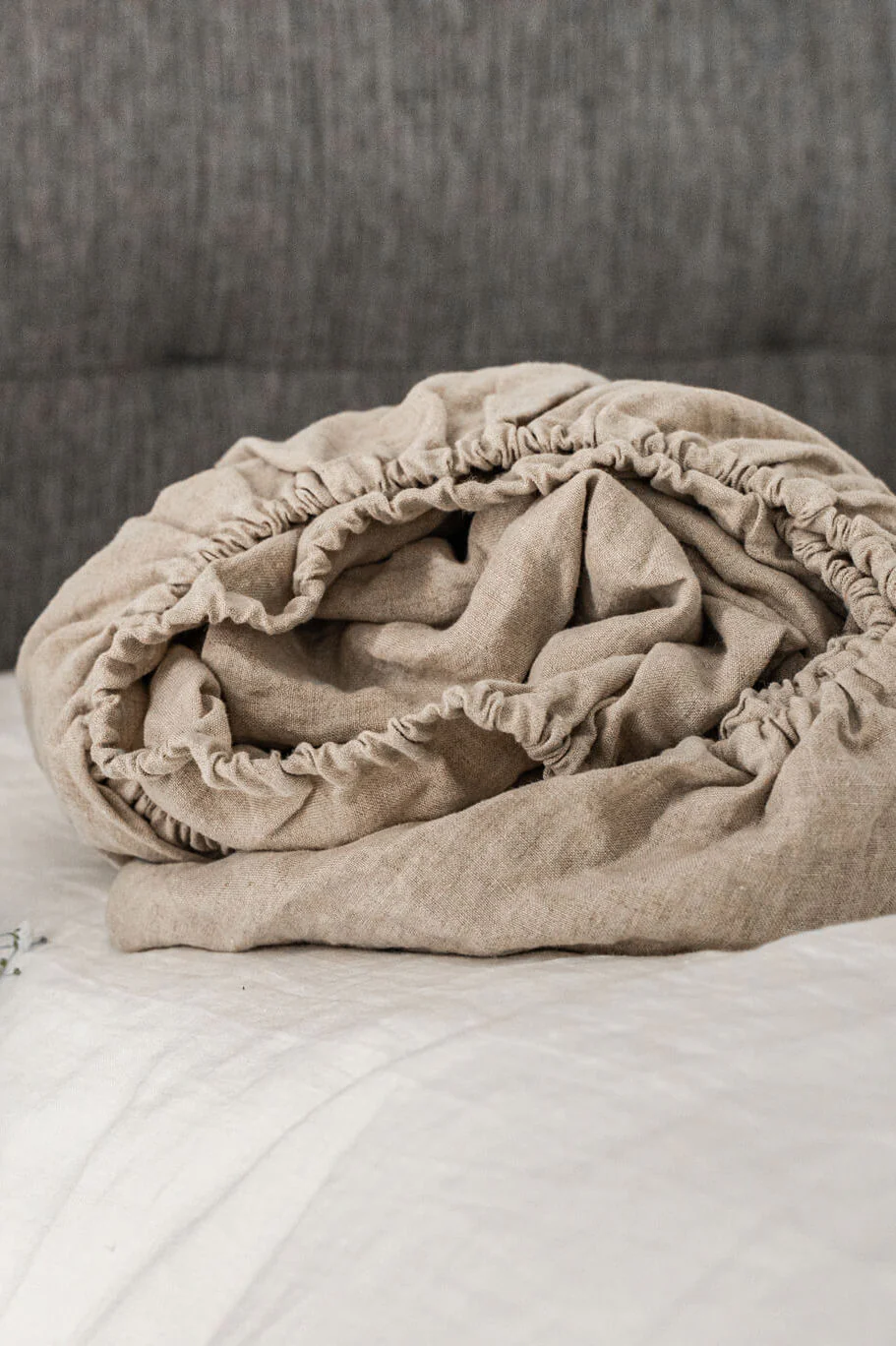 Leinen-Spannbettlaken in Naturfarbe