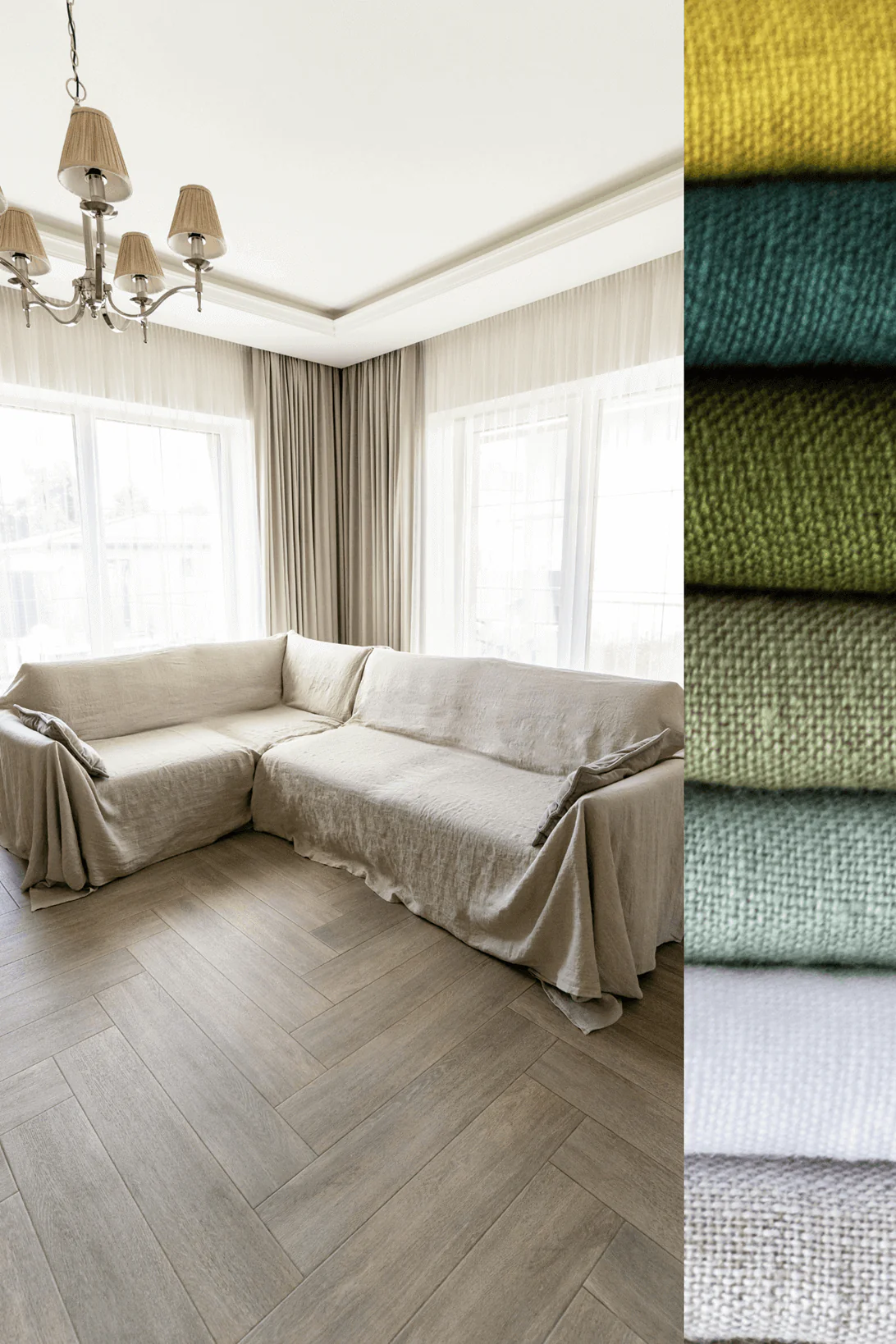 Sofabezug aus Leinen in verschiedenen Farben. Sondergrößen erhältlich