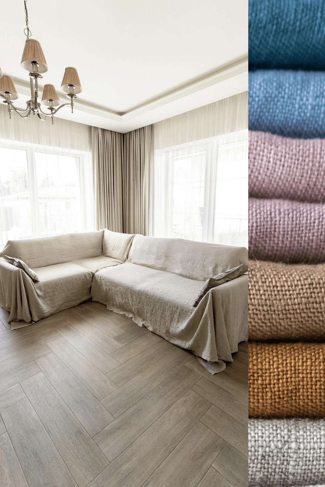 Sofabezug aus Leinen in verschiedenen Farben. Sondergrößen erhältlich