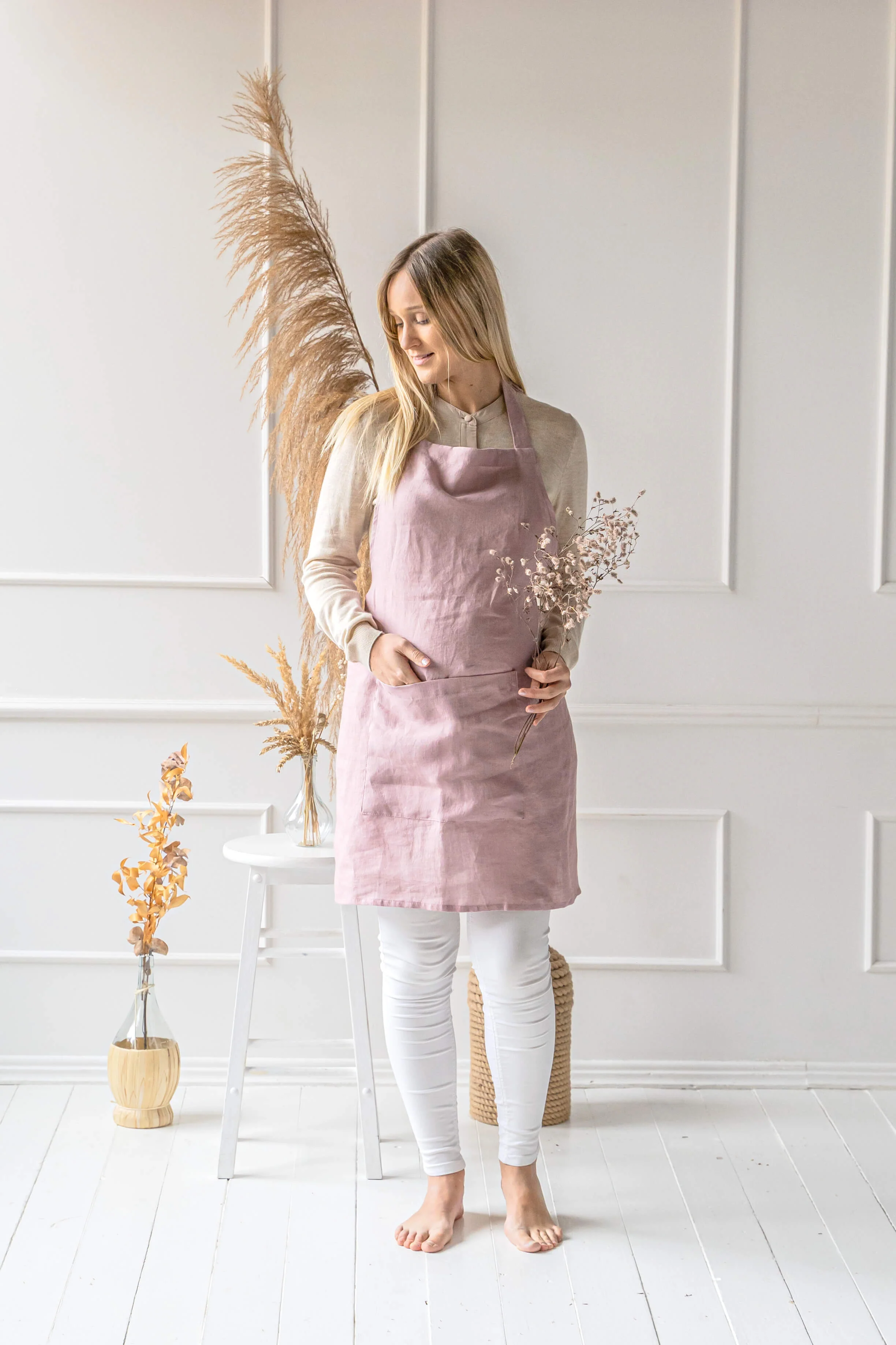 Klassische Vollleinenschürze in verschiedenen Farben