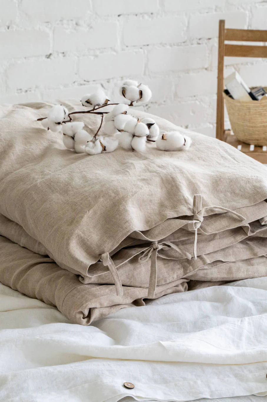Leinen-Bettbezug in Naturfarbe