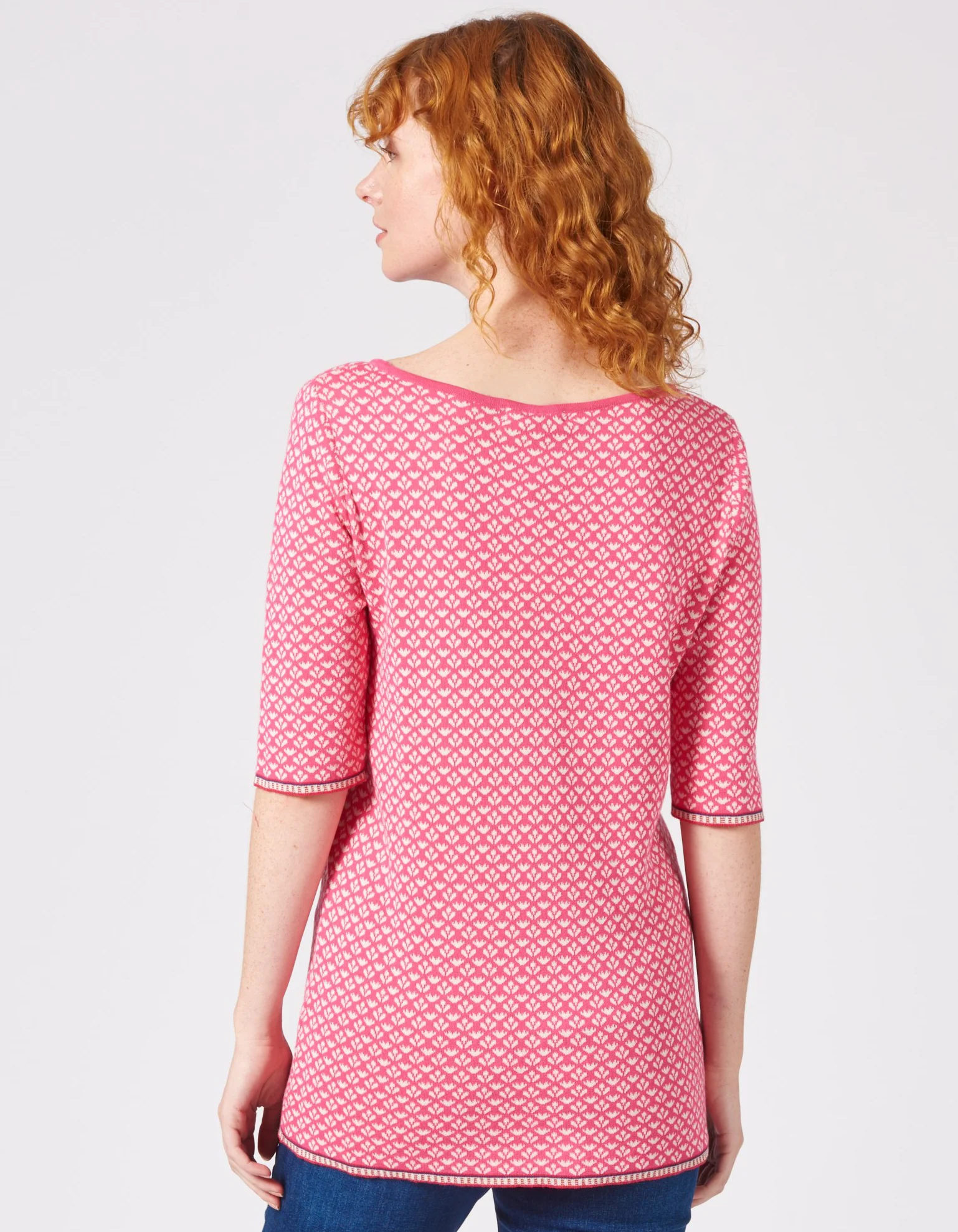 Jacquard Stricktop aus reiner Bio-Baumwolle