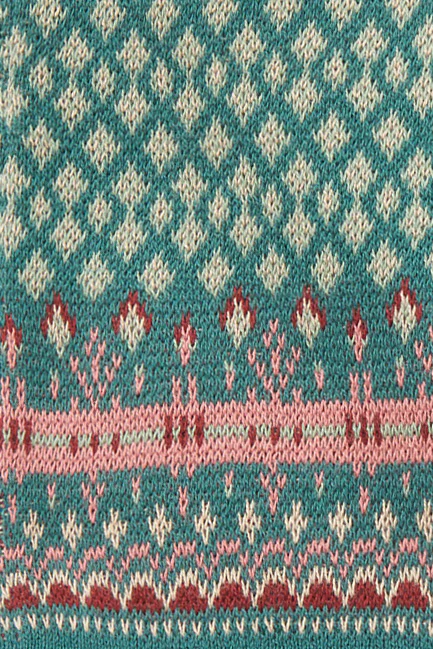 Jacquard-Strickjacke aus Bio-Baumwolle mit dekorativen Bordüren