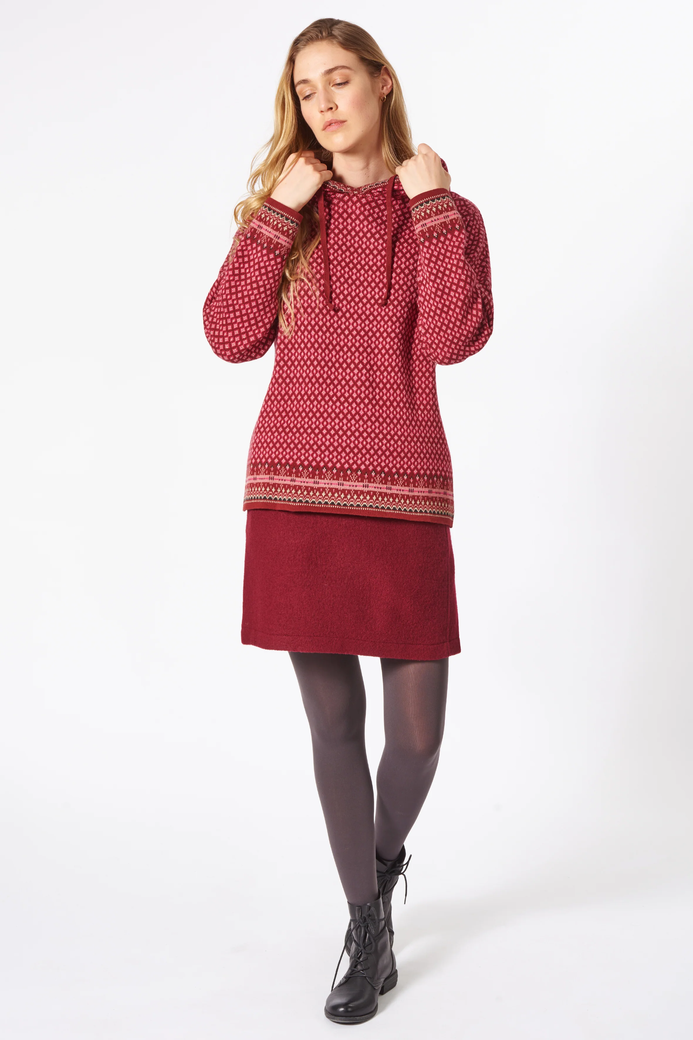 Jacquard-Kapuzenpullover aus 100% Bio-Baumwolle (GOTS zertifiziert)