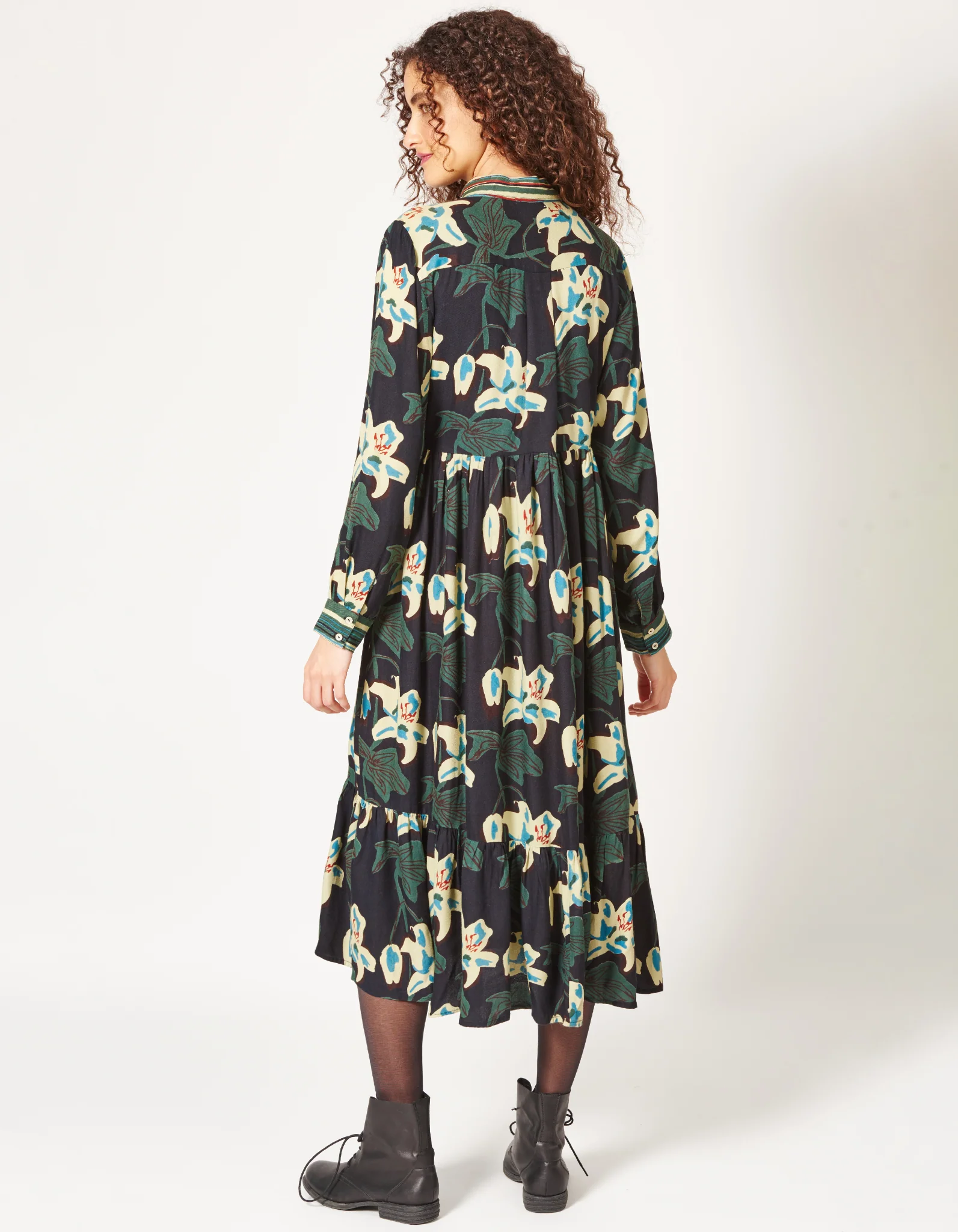Maxikleid Razah big flower mit verstellbaren rmeln und floralem Muster