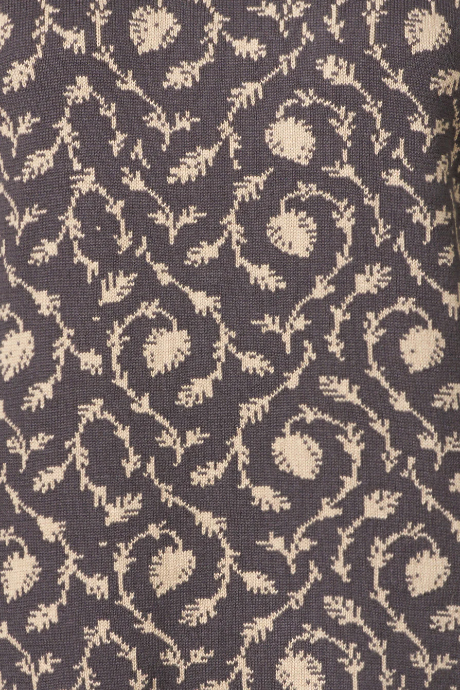 Jacquard-Pullover aus reiner Bio-Baumwolle mit floralem Muster