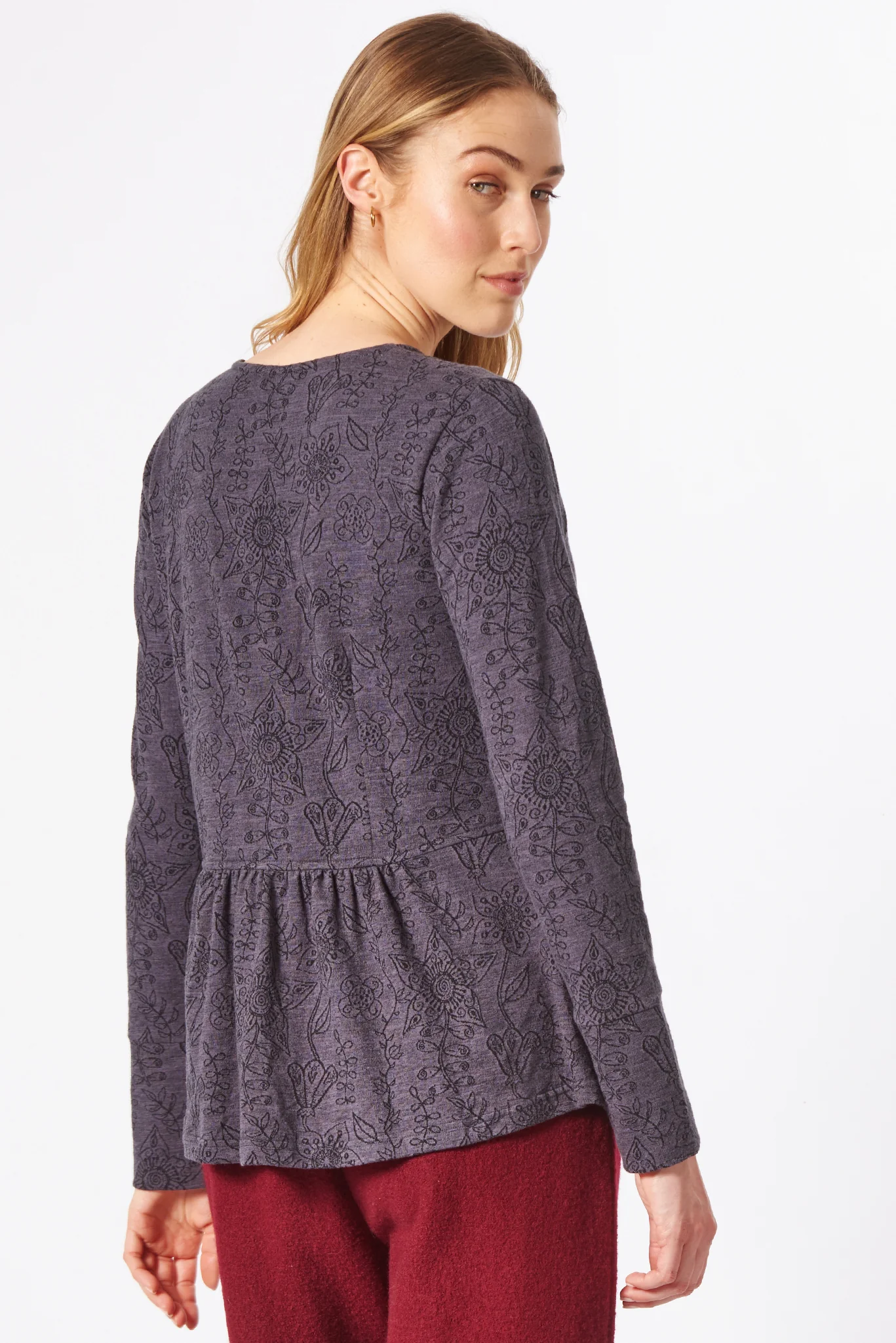 Jersey-Jacquard-Jacke aus Bio-Baumwolle in Schwarz