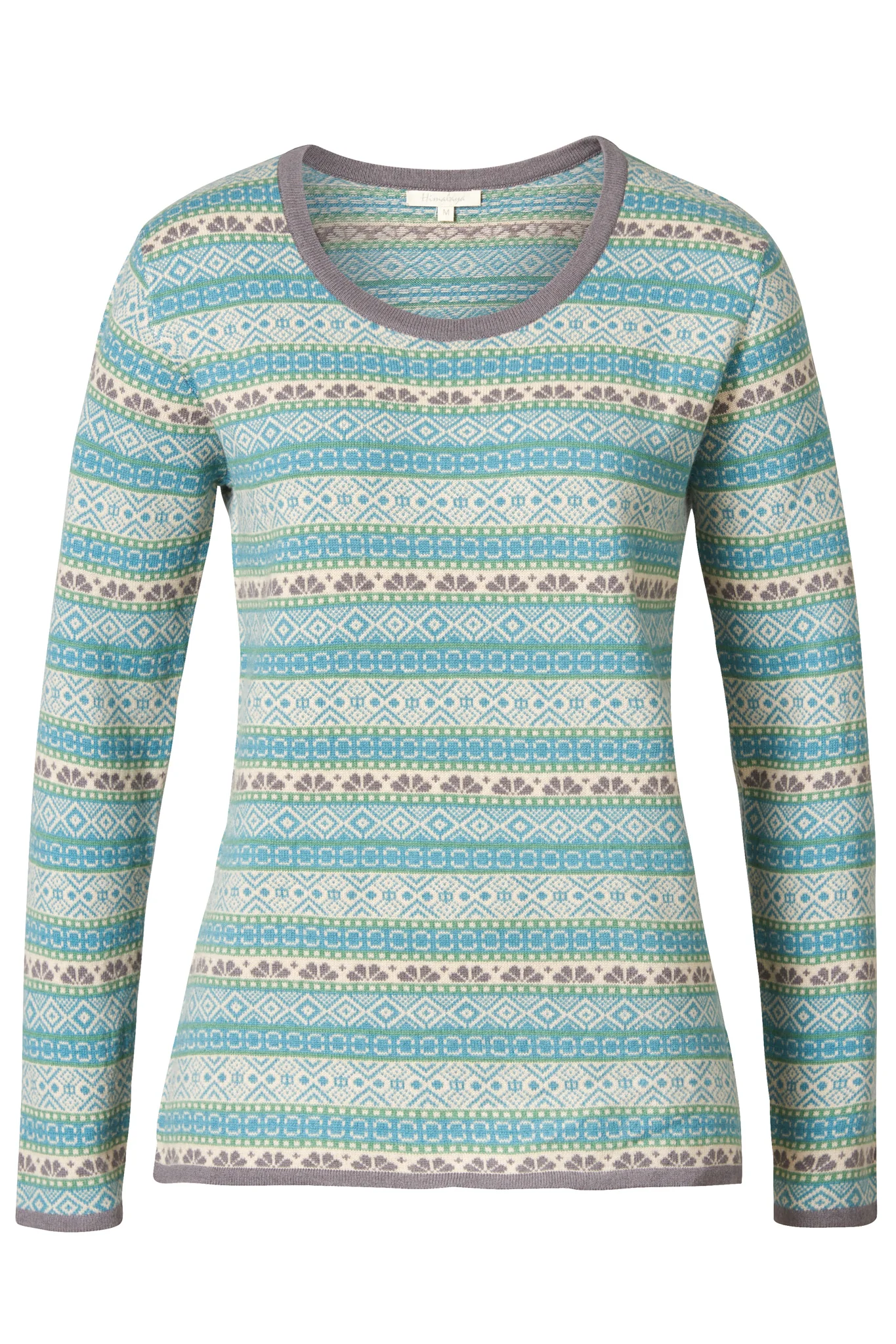 Jacquard-Sweater aus Merino-Kaschmirmischung in gestreiftem Design
