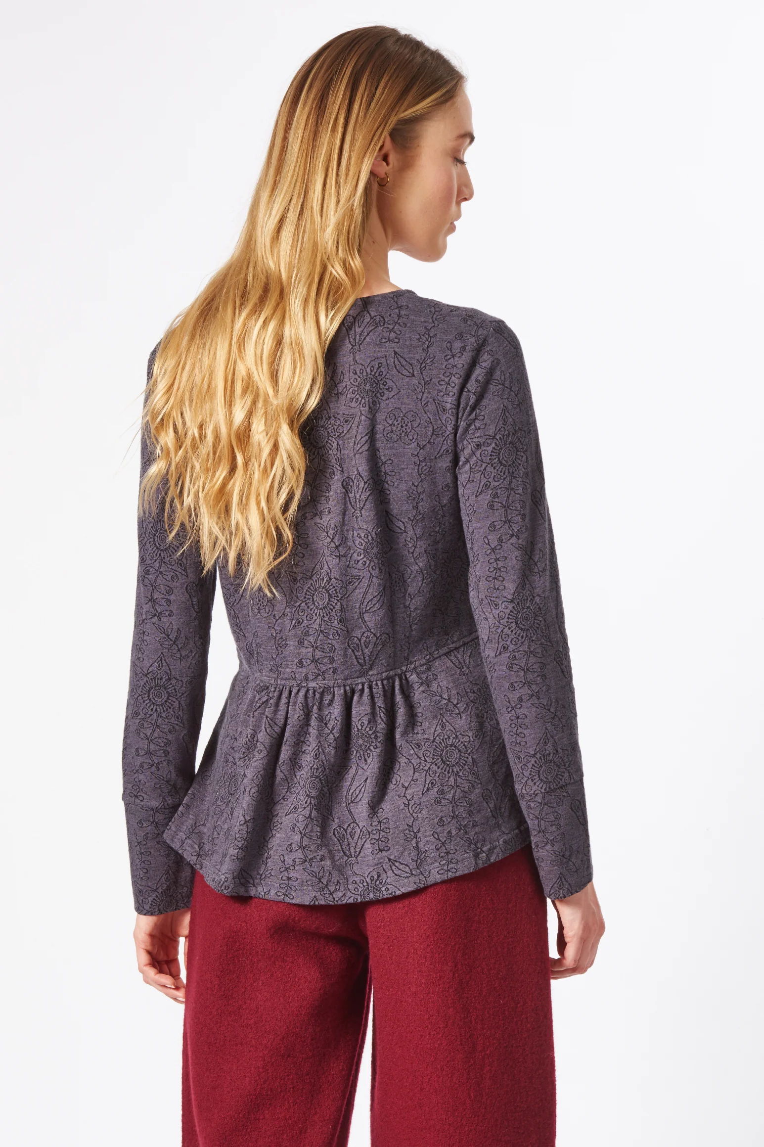 Jersey-Jacquard-Jacke aus Bio-Baumwolle in Schwarz