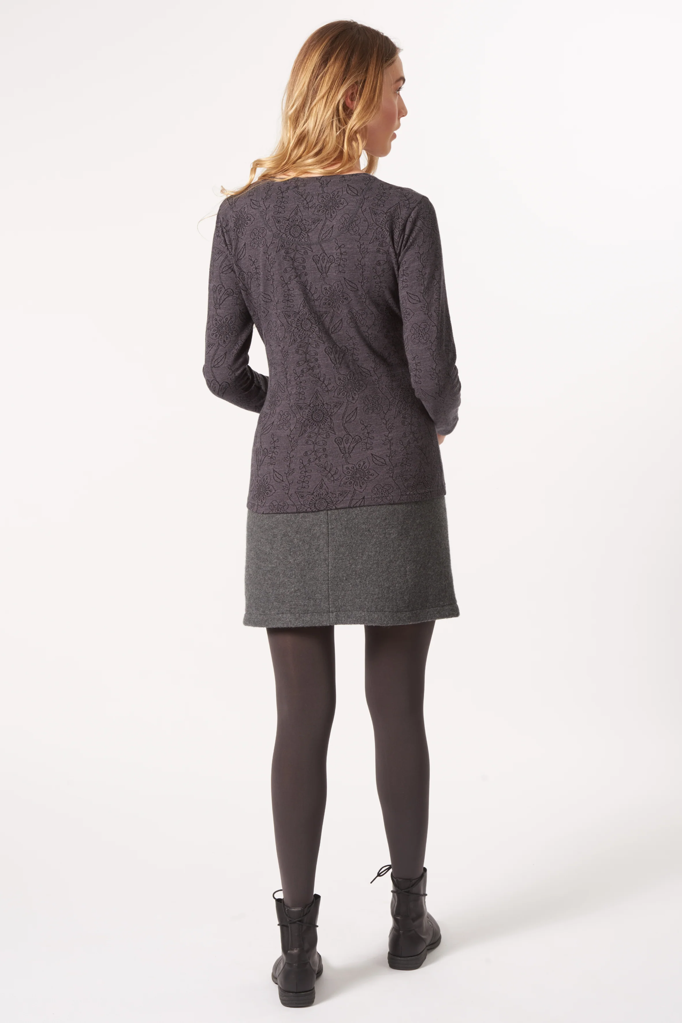 Jacquard-Jersey Langarmshirt aus Bio-Baumwolle