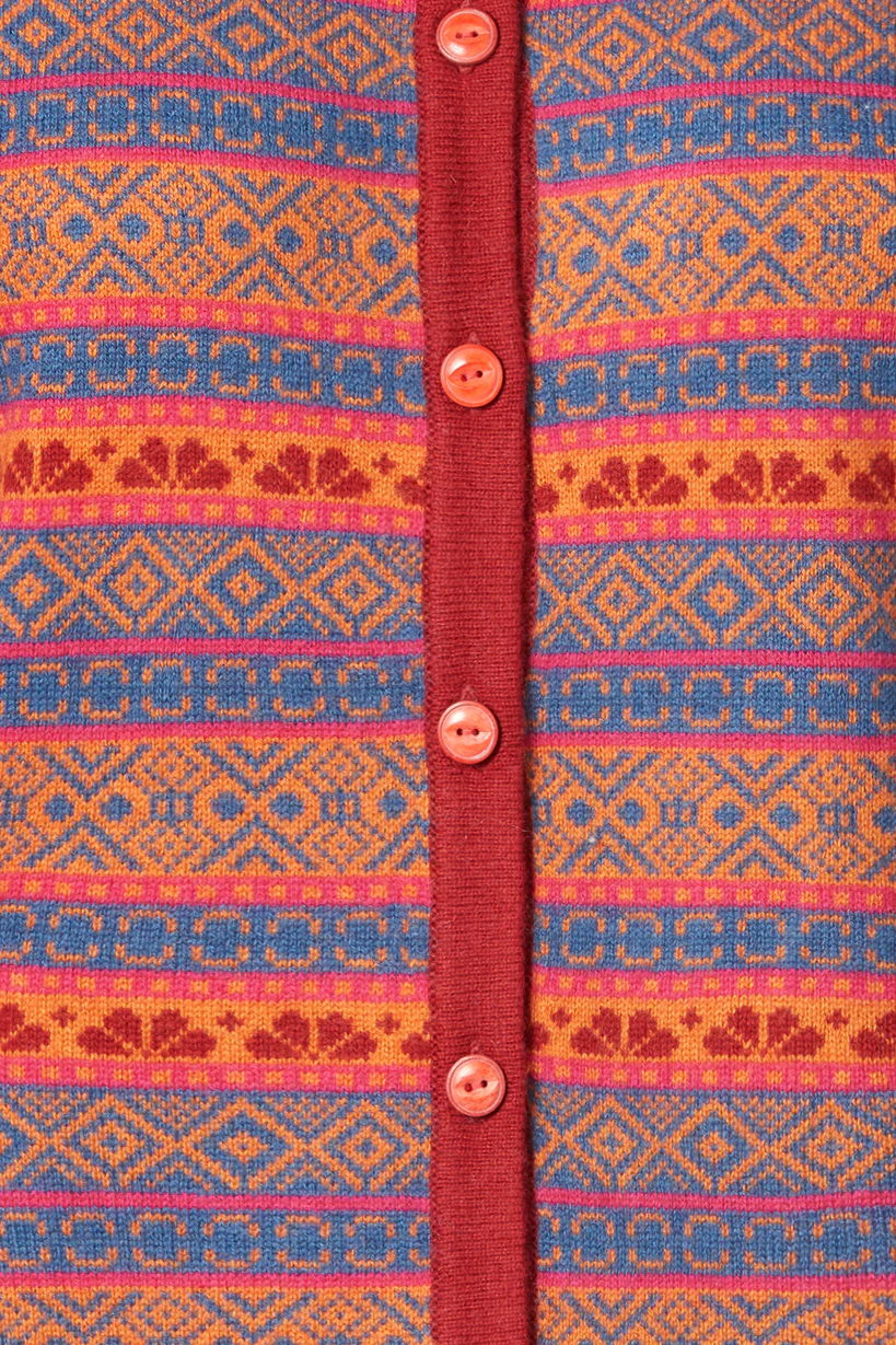 Jacquard-Cardigan aus Merinowolle mit Kaschmir