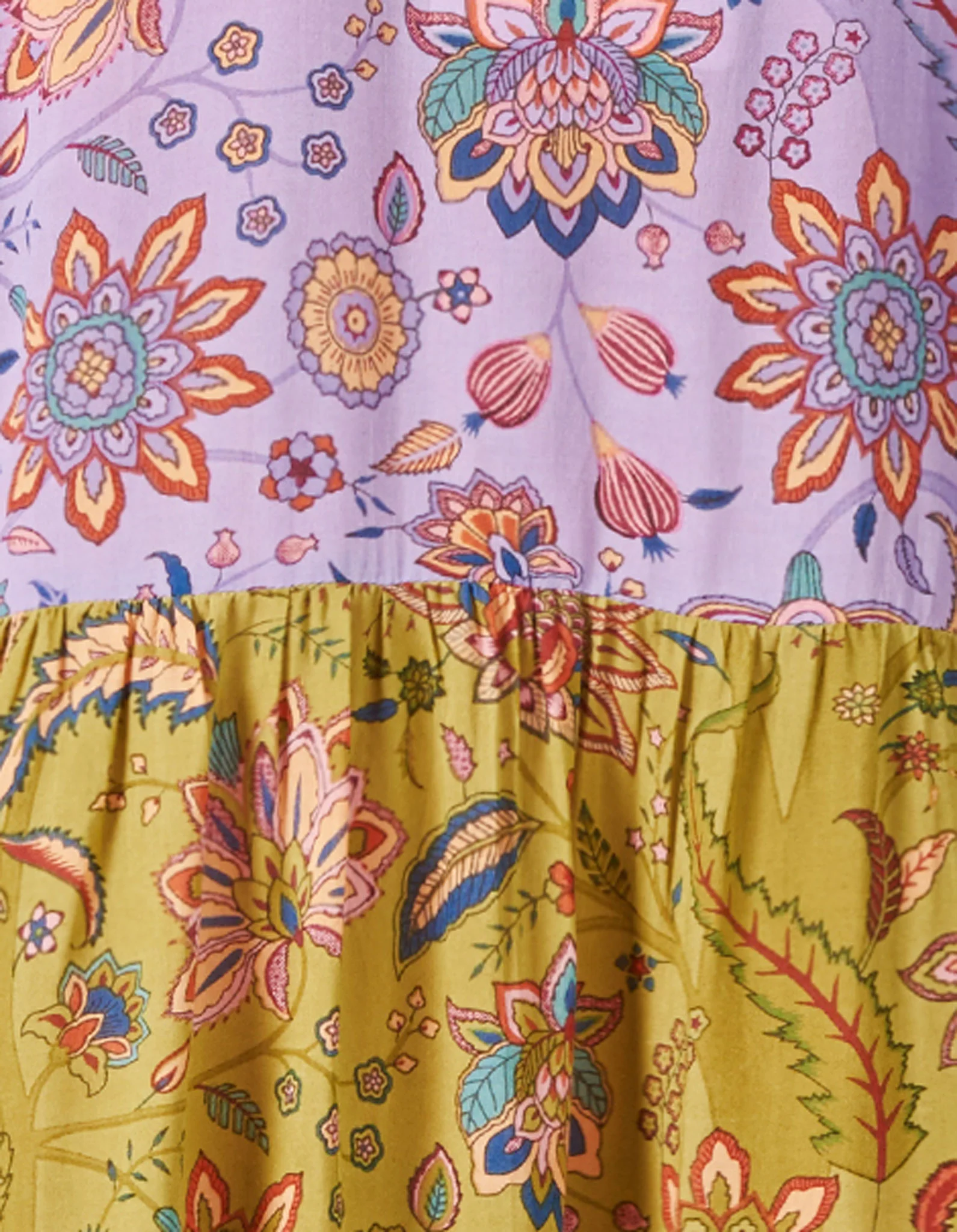 Boho-Kleid Kim mit floralem Patchwork-Muster