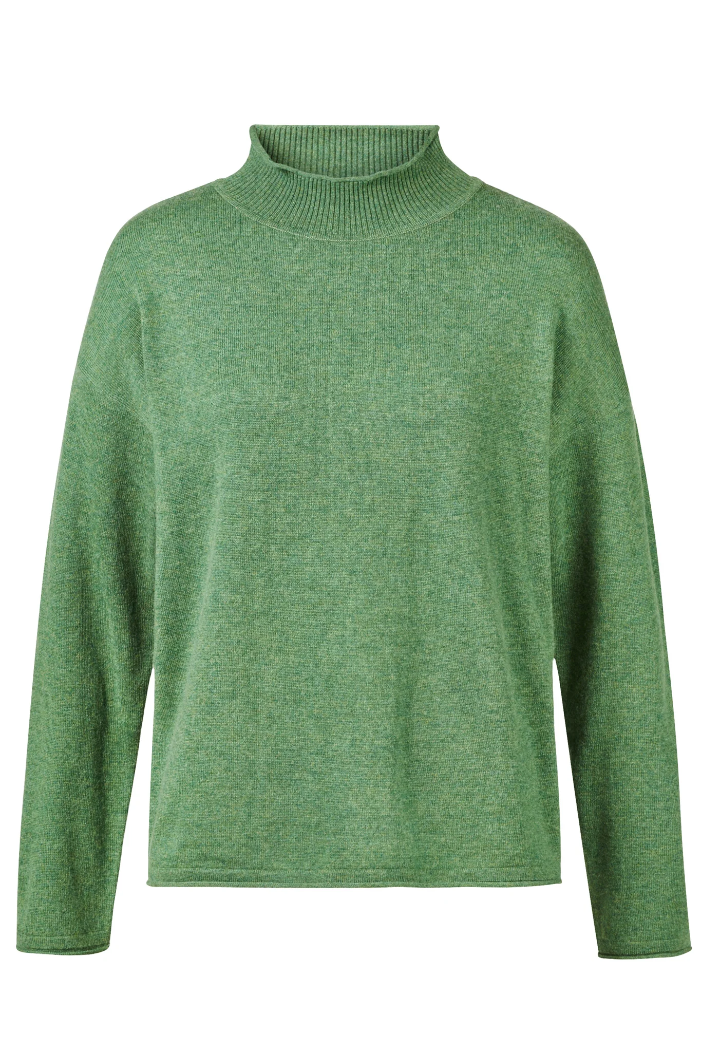 Feinstrick-Pullover mit Stehkragen aus Merino-Kaschmirmix, unifarben