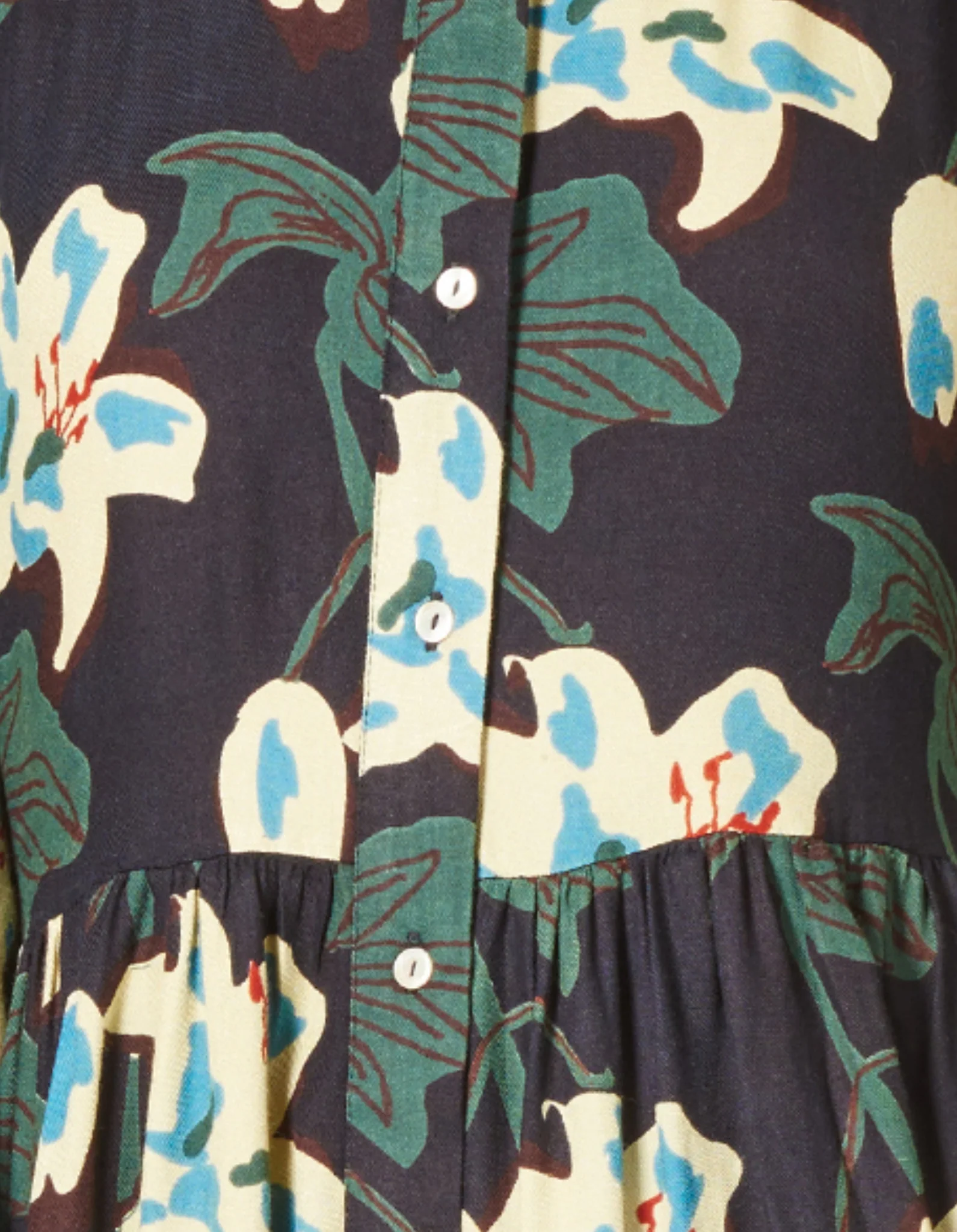 Maxikleid Razah big flower mit verstellbaren rmeln und floralem Muster