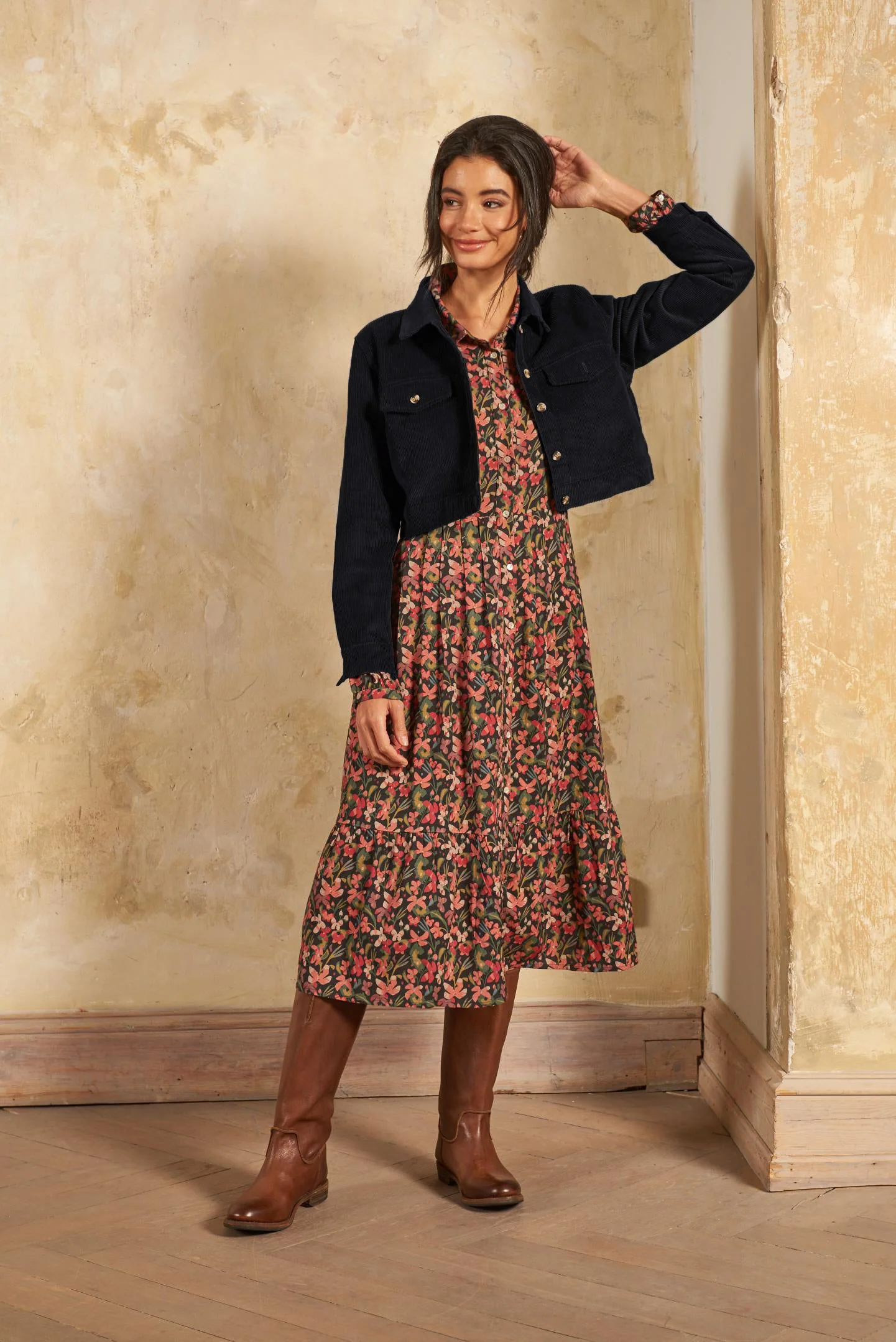 Webkleid im Relaxed Fit aus  Viskose mit floralem Print