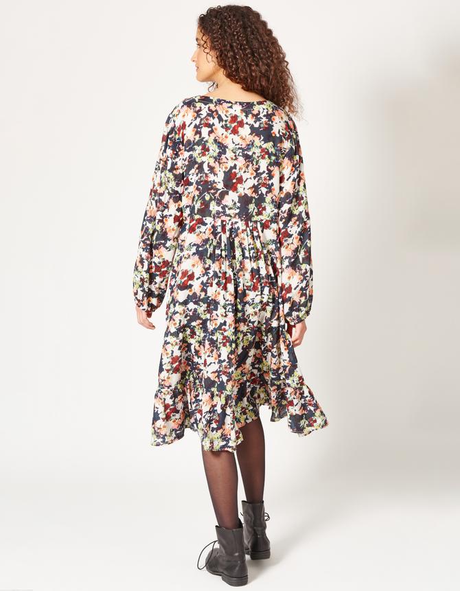 Stufenkleid aus Viskose Lusan jungle