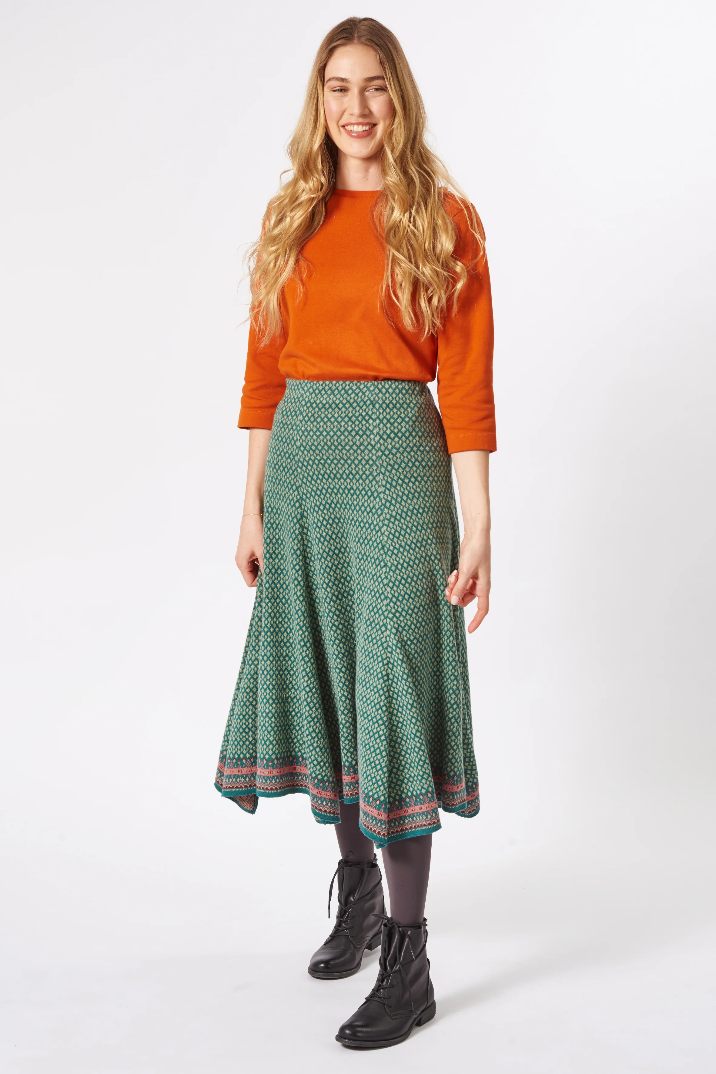 Jacquard-Strickrock aus reiner Bio-Baumwolle
