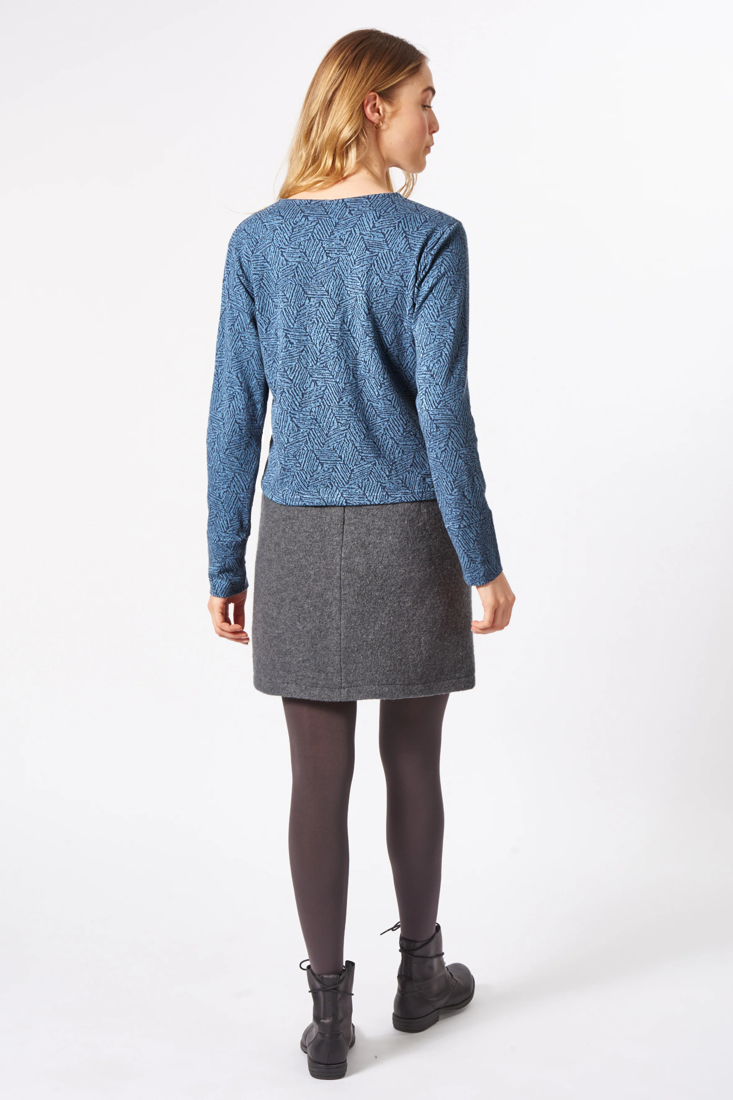 Jacquard Jacke aus elastischer Bio-Baumwolle
