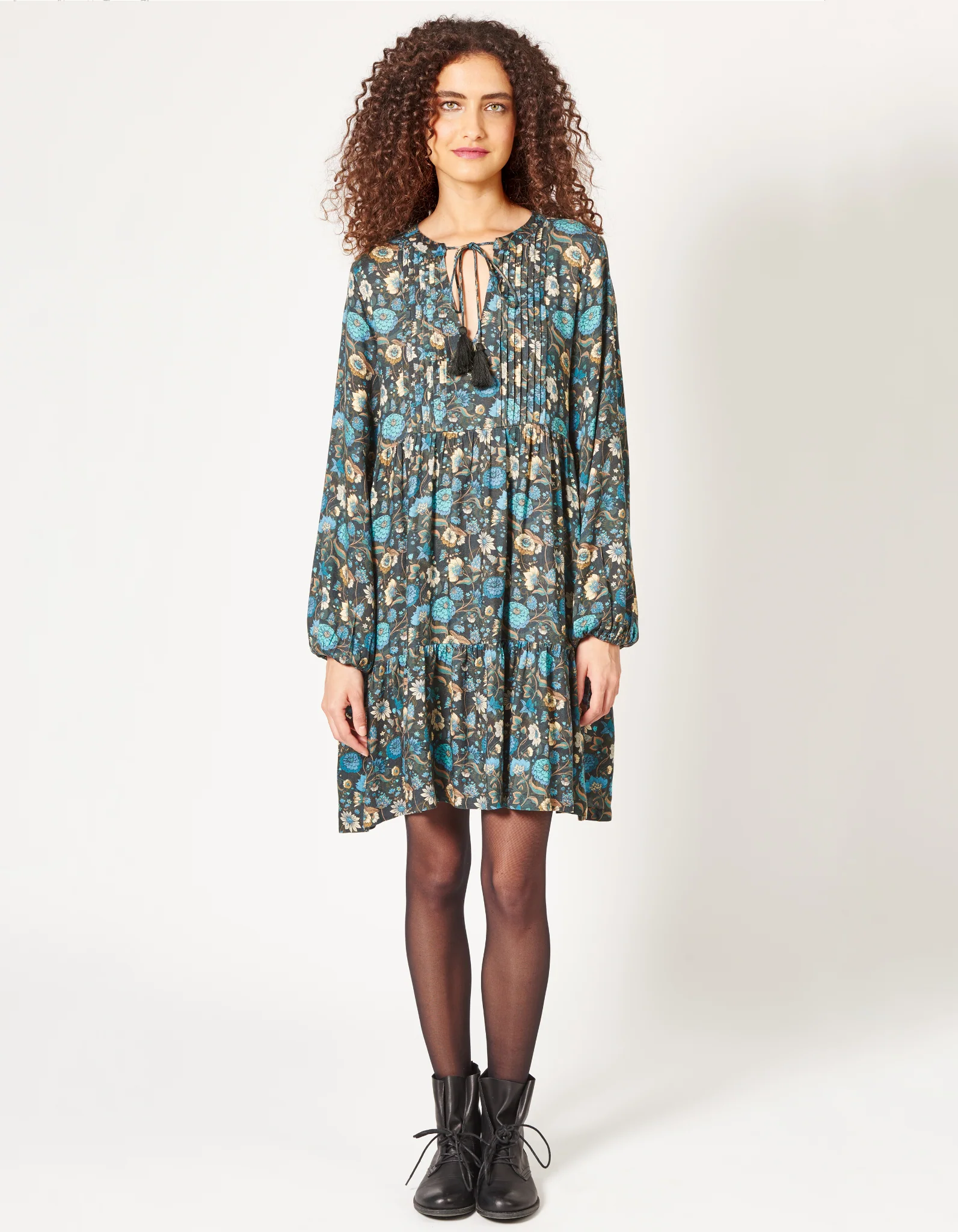 Kleid aus Viskose Romilly marigold blau
