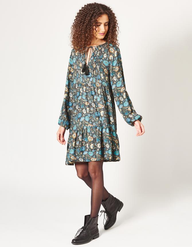 Kleid aus Viskose Romilly marigold blau