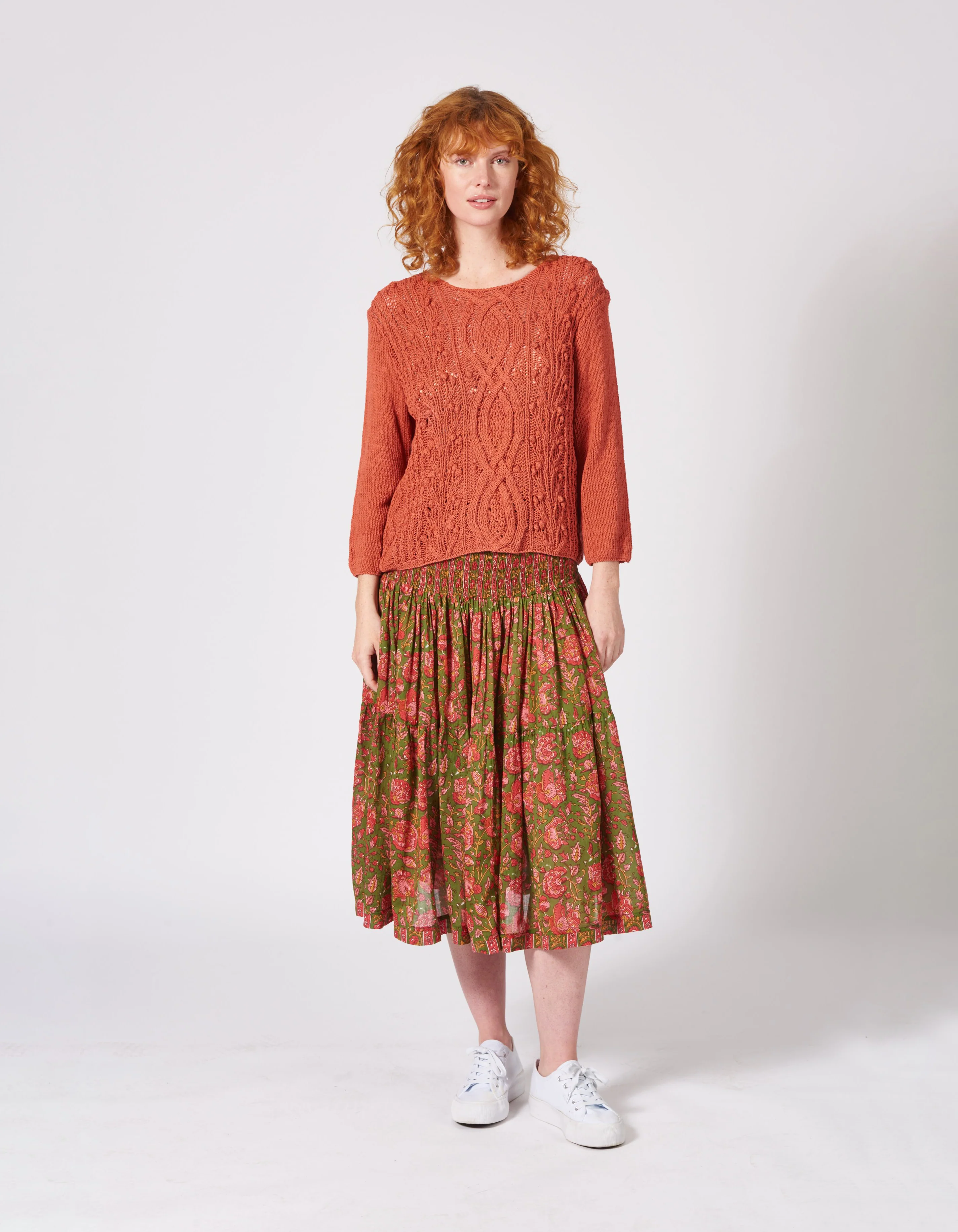 Handstrick-Pullover Angela aus Bio-Baumwolle