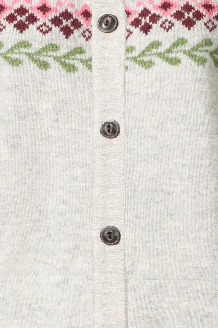 Fair Isle Cardigan aus reiner Schurwolle