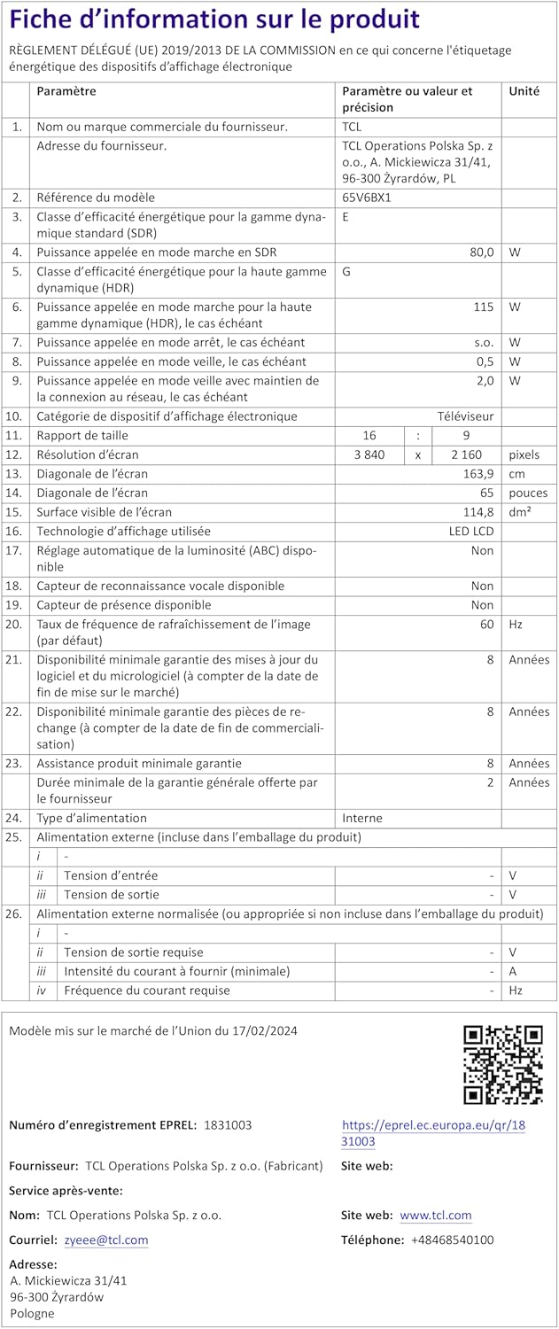 TCL 55V6B 55 Pouces 4K Ultra HD, HDR TV, Smart TV Powered by Google TV (Dolby Audio, Motion Clarity, Voice Control, Compatible avec Google Assistant, Chromecast intégré)