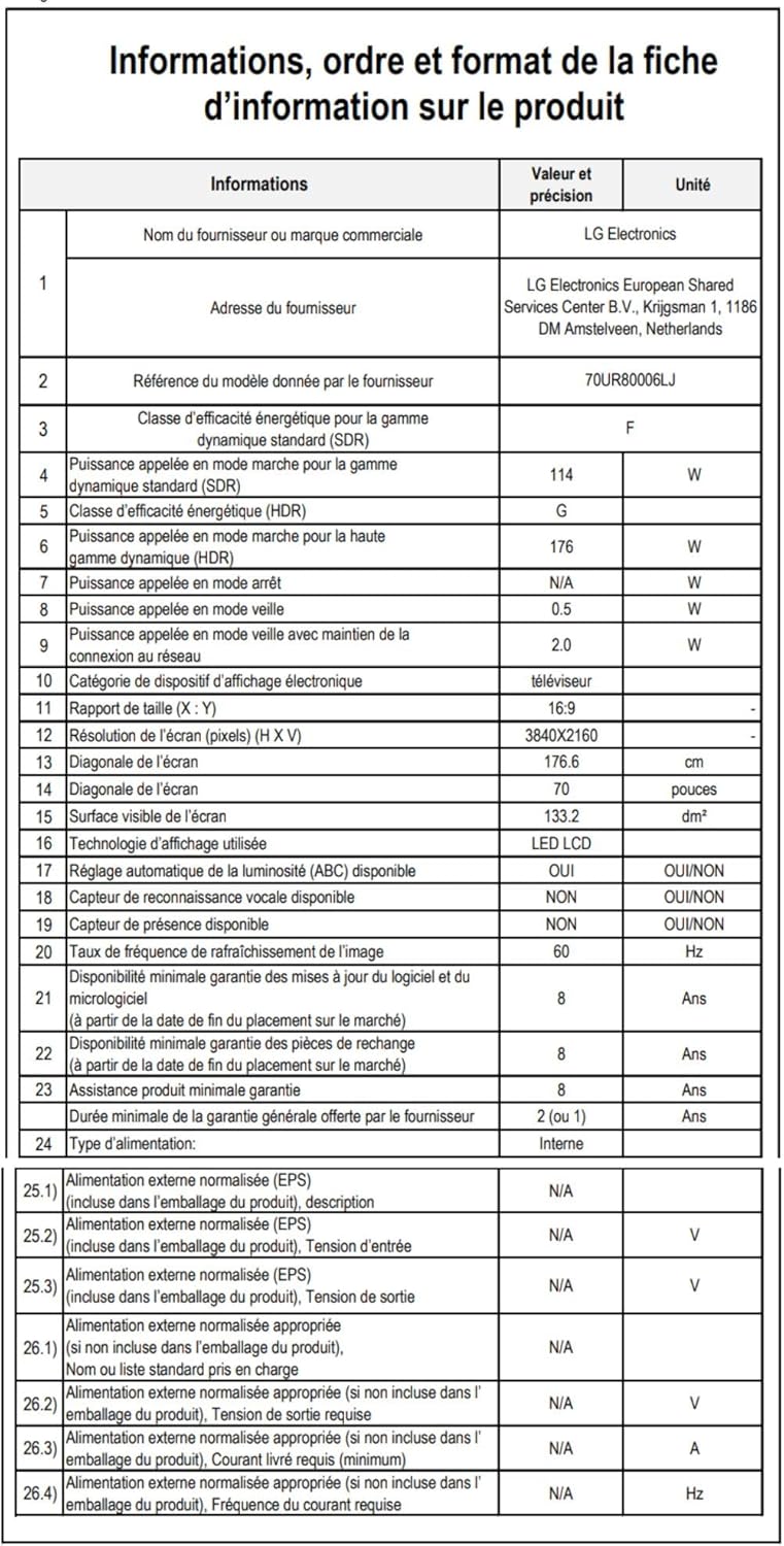 LG TV LED 2024 | 50UT73 | 50 Pouces | UHD | Processeur α5 gen 7 AI 4K, Noir