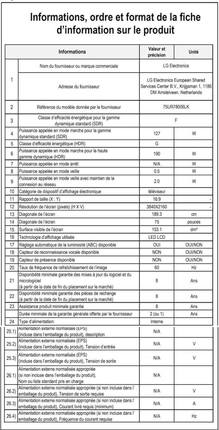 LG TV LED 2024 | 50UT73 | 50 Pouces | UHD | Processeur α5 gen 7 AI 4K, Noir