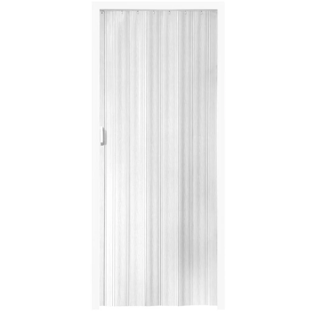 Porte accordéon pliante PVC salle de bain  extensible coulissante largeur 80 cm blanc 08_0000547