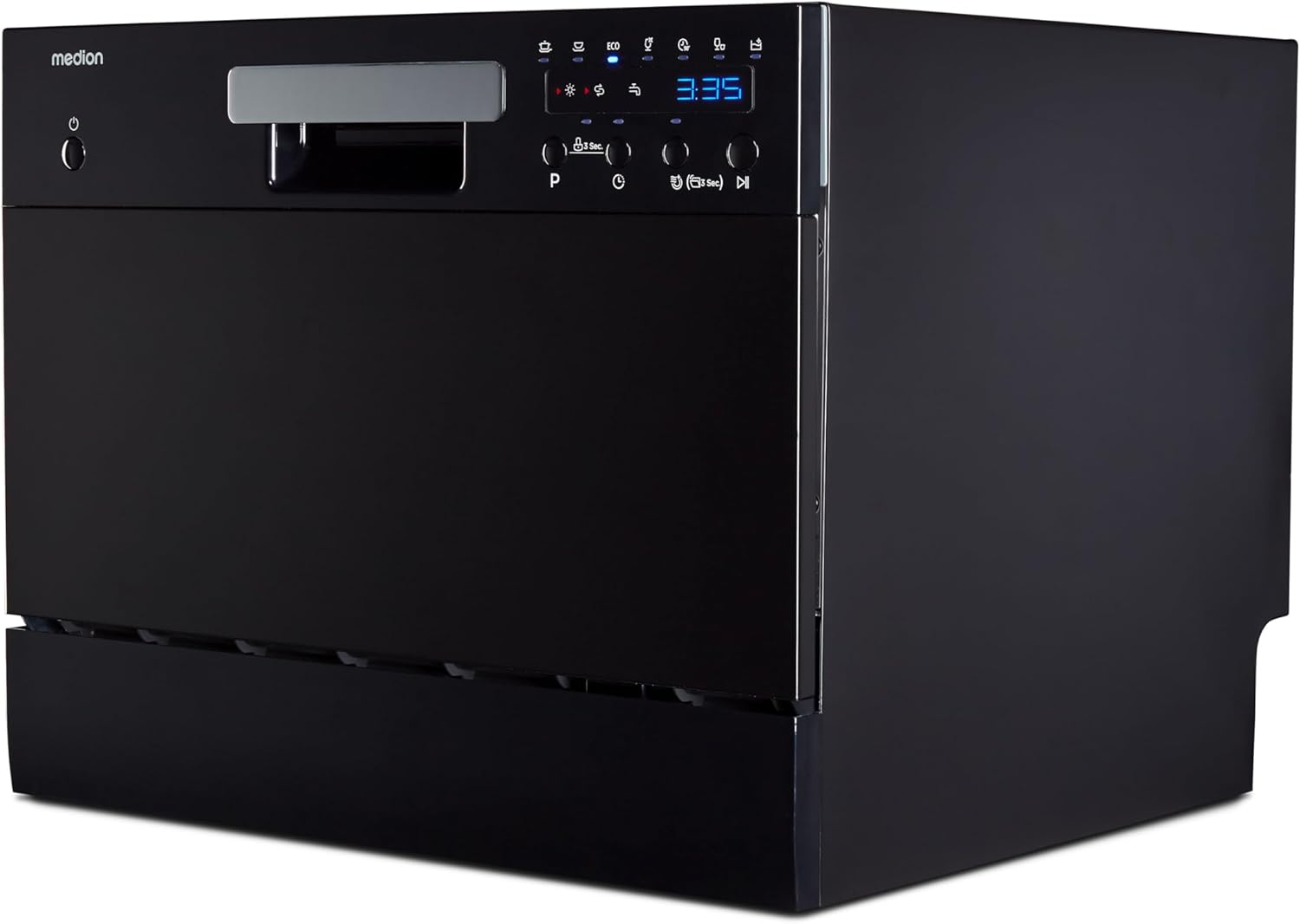 MEDION Lave-vaisselle de table (capacité 6 couverts, 7 programmes de nettoyage, affichage LED, 47 dB, MD37496) blanc