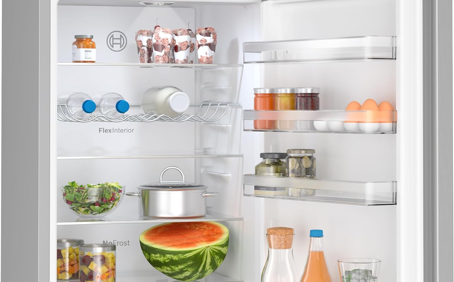 Bosch KGE39ALCA- Série 6, Réfrigérateur combiné pose-libre, 201 x 60 cm, Inox