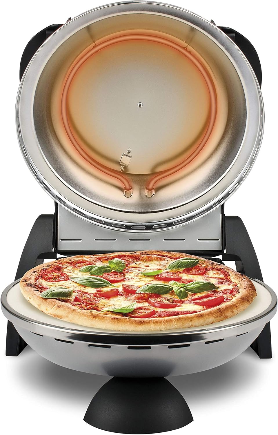 G3 Ferrari G10006 Pizza Exprimer Plaisir, Four Pizza, 1200 W, 400°C, Pierre Réfractaire (diamètre 31 cm), Minuteur 5', Livre de Recettes inclus, Noir