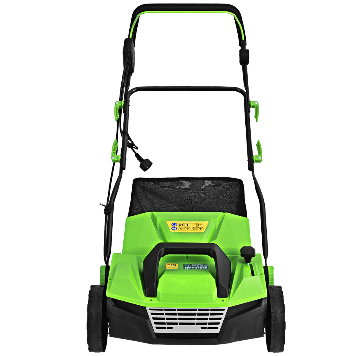 Déchaumeuse de pelouse 2 en 1 scarificateur électrique filaire avec double interrupteur de sécurité réglable à 4 positions vert 20_0008419