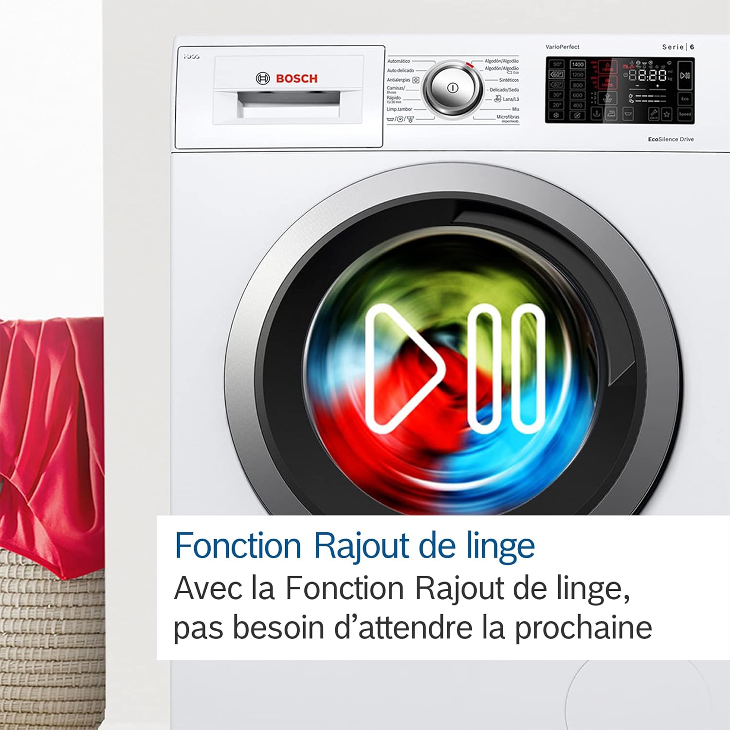 Bosch WAN24228FR, Série 4, Lave linge hublot, 8 kg, 1200 trs/min, Blanc