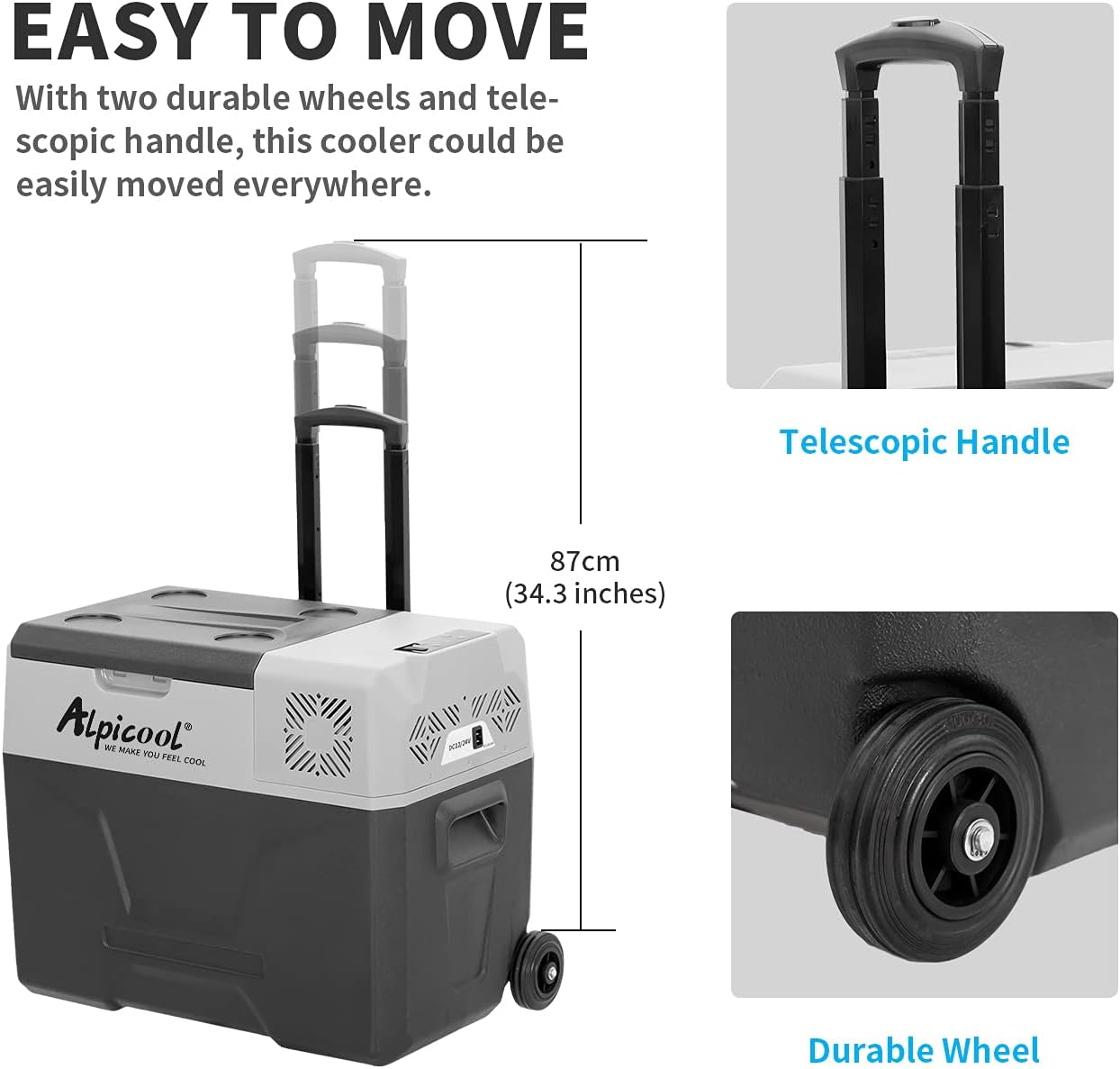Alpicool CX30 30L Réfrigérateur de Voiture portable congélateur et réfrigérateur, Glaciere lectrique à Compression pour Maison, dortoir, Camping