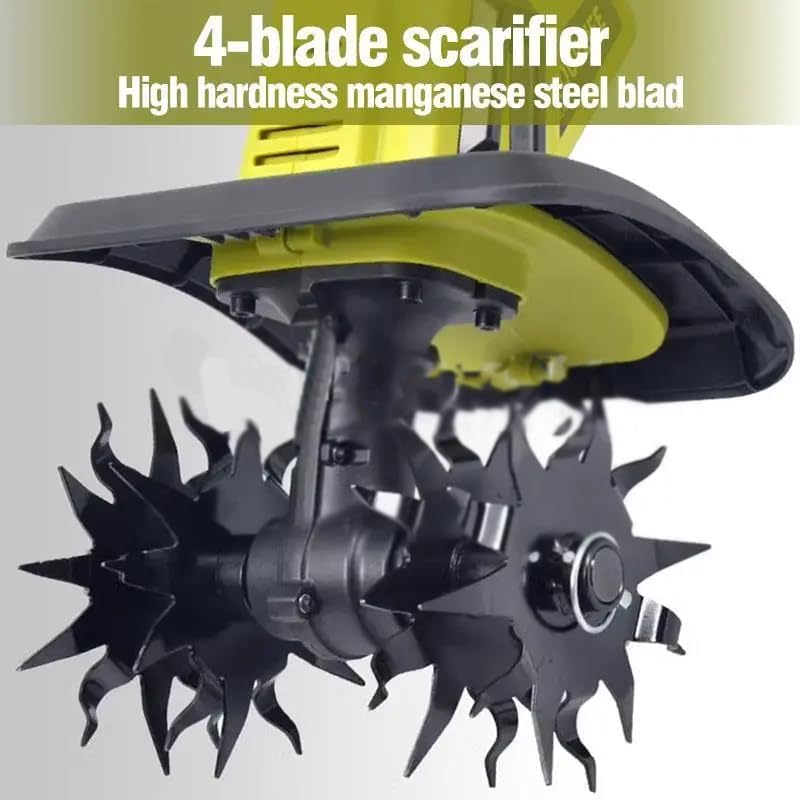 Cultivateur électrique portatif 20 V, cultivateur Rotatif de Jardin, désherbeur sans Fil, Coupe-Herbe Portable, Profondeur de Culture 22 cm, Largeur 25 cm, pour Jardin, parcelles de légumes